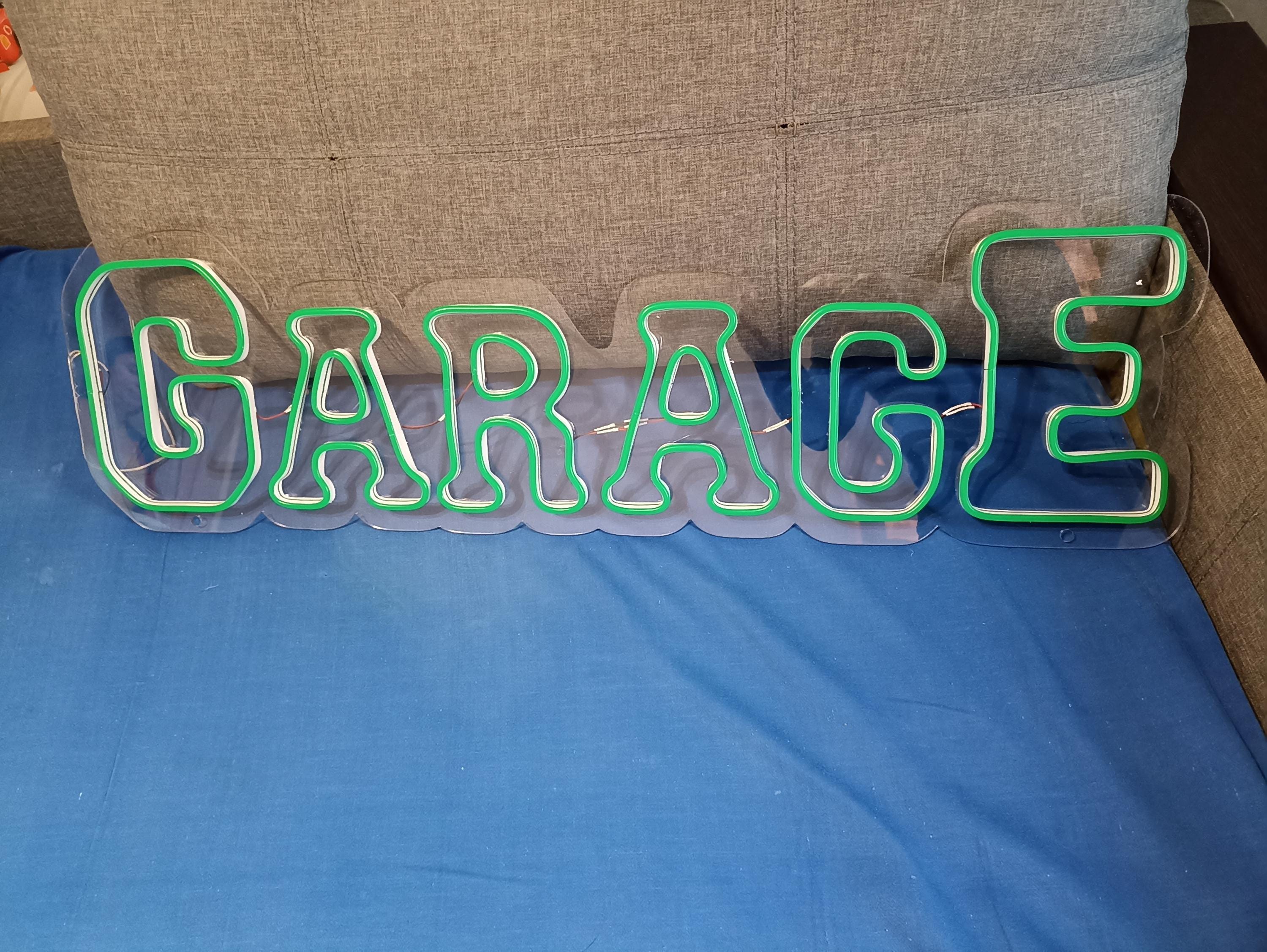 Garage Neon Sign, Garage Wall Decor, Neon Sign With Garage Text, Garage-Themed Neon Sign, Personalized Garage Neon Sign, Neon Garage Sign