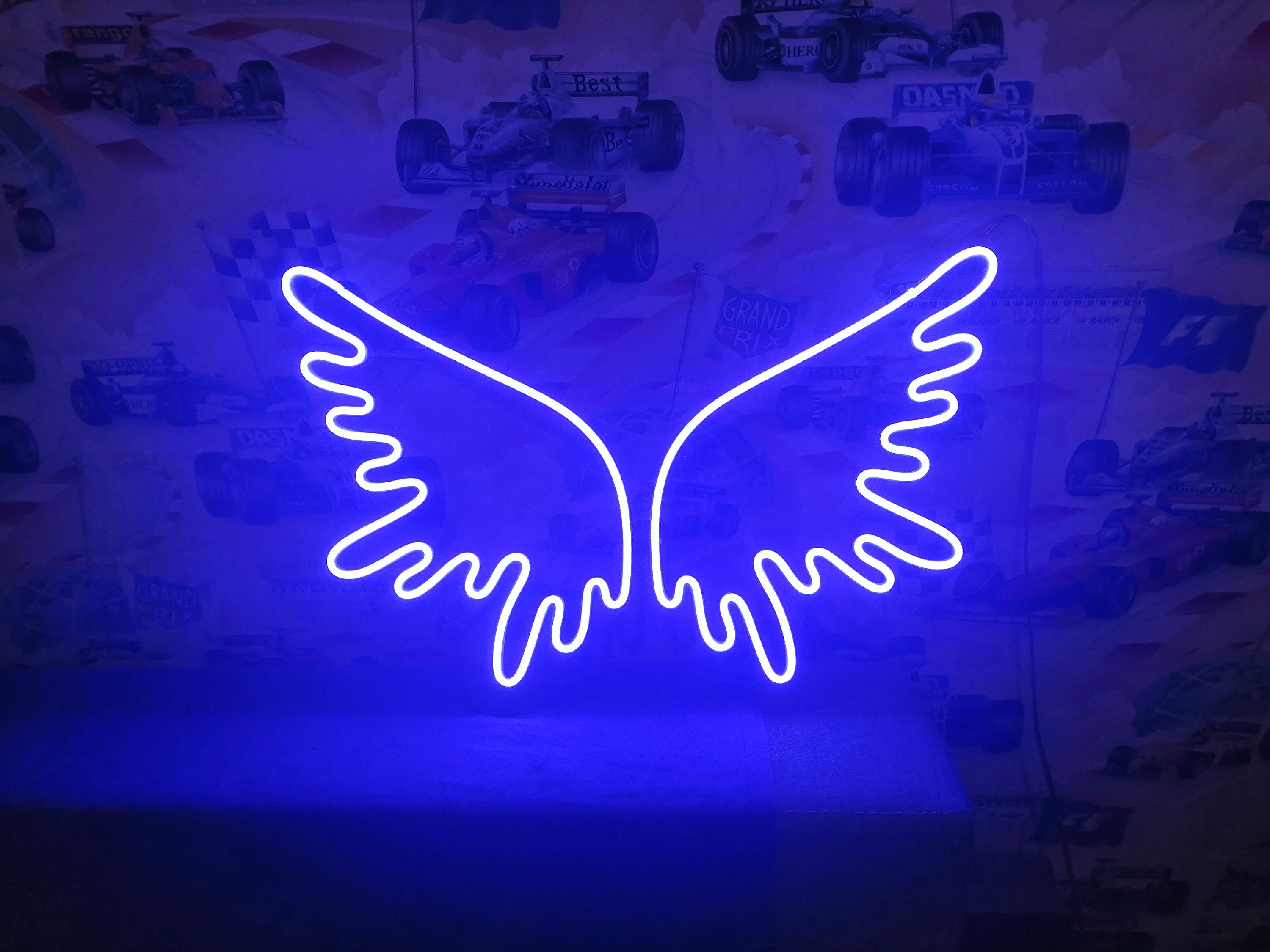 Angel Wings Neon Sign, Neon Wing Sign, Handmade Neon Sign Angel Wings, Unique Angel Wings Neon Sign Wall Decor