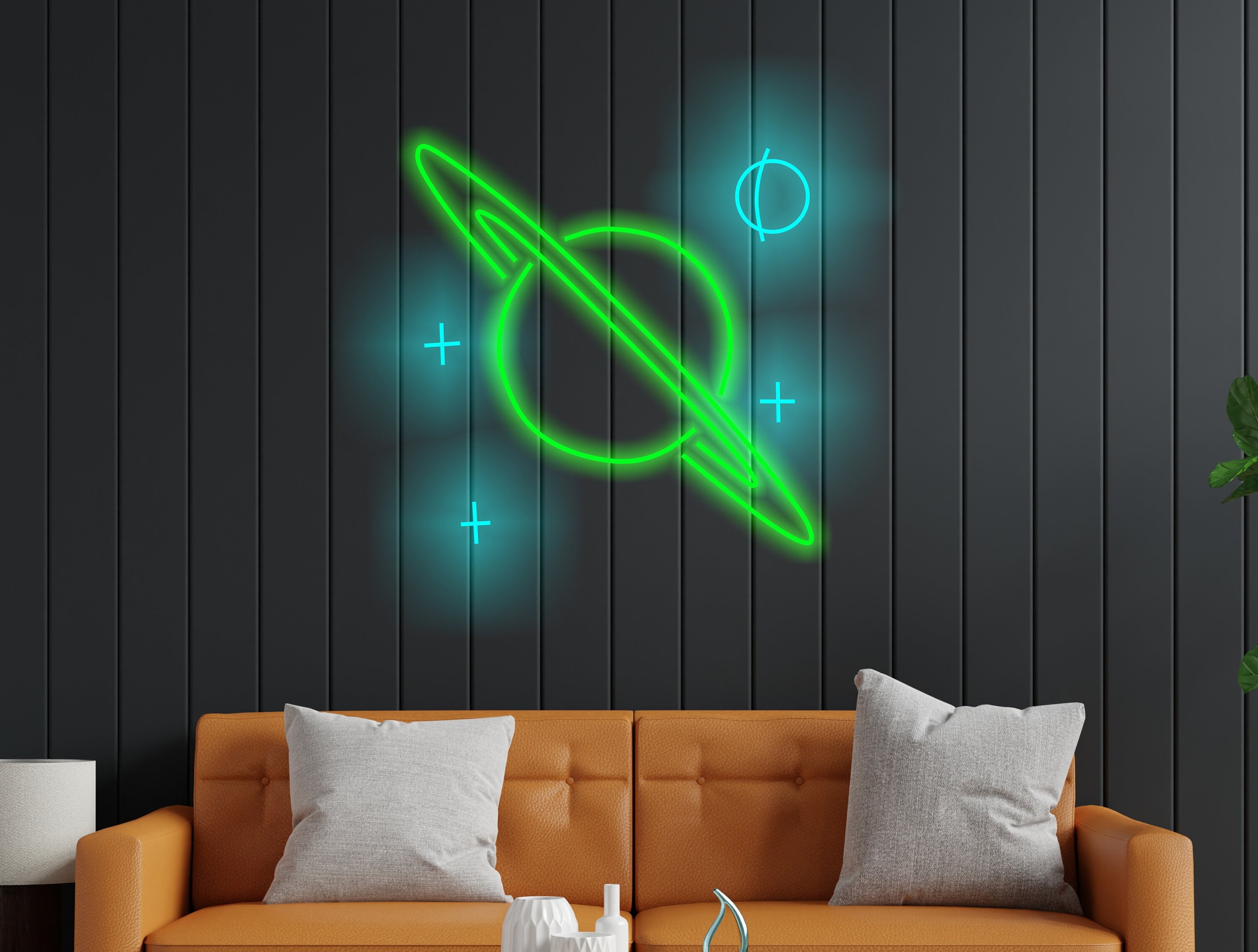 Planet Neon Sign, Saturn Planet Neon Sign, Planet Galaxy Neon Signs, Custom Saturn Led Decor, Space Led Neon