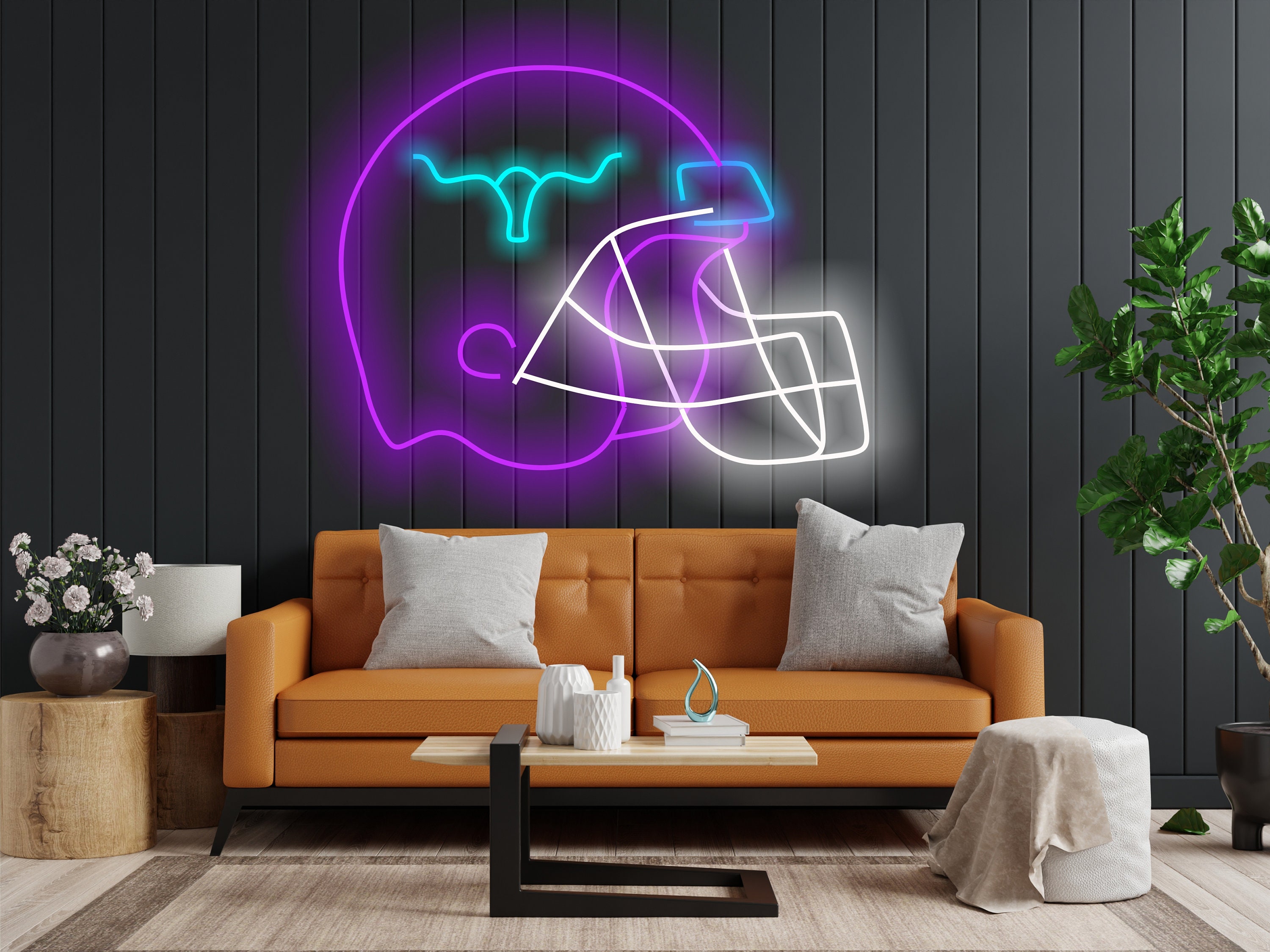 Football Helmet Neon Sign, American Football Neon Sign, Sports Bar Football Helmet Sign, Football Helmet Neon