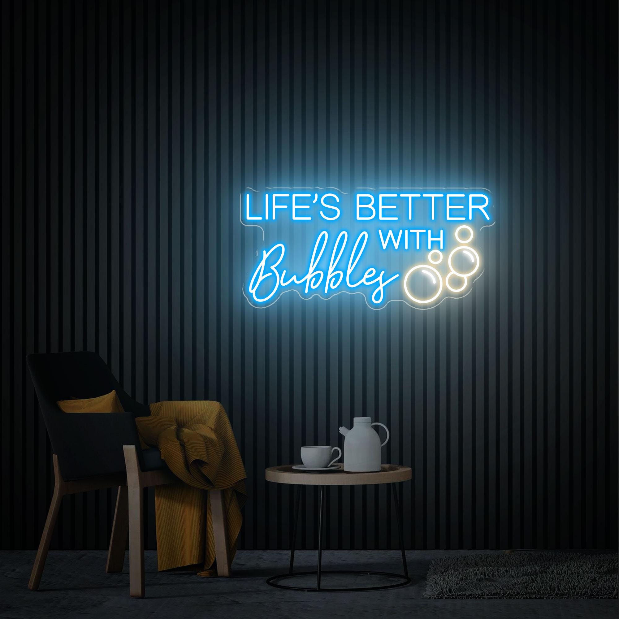 Life is better with Bubbles Neon Sign, Custom Neon Sign, Champagne Wall Decor, Bubbles Neon Wall Art, Wedding Backdrop Party Decor Gifts