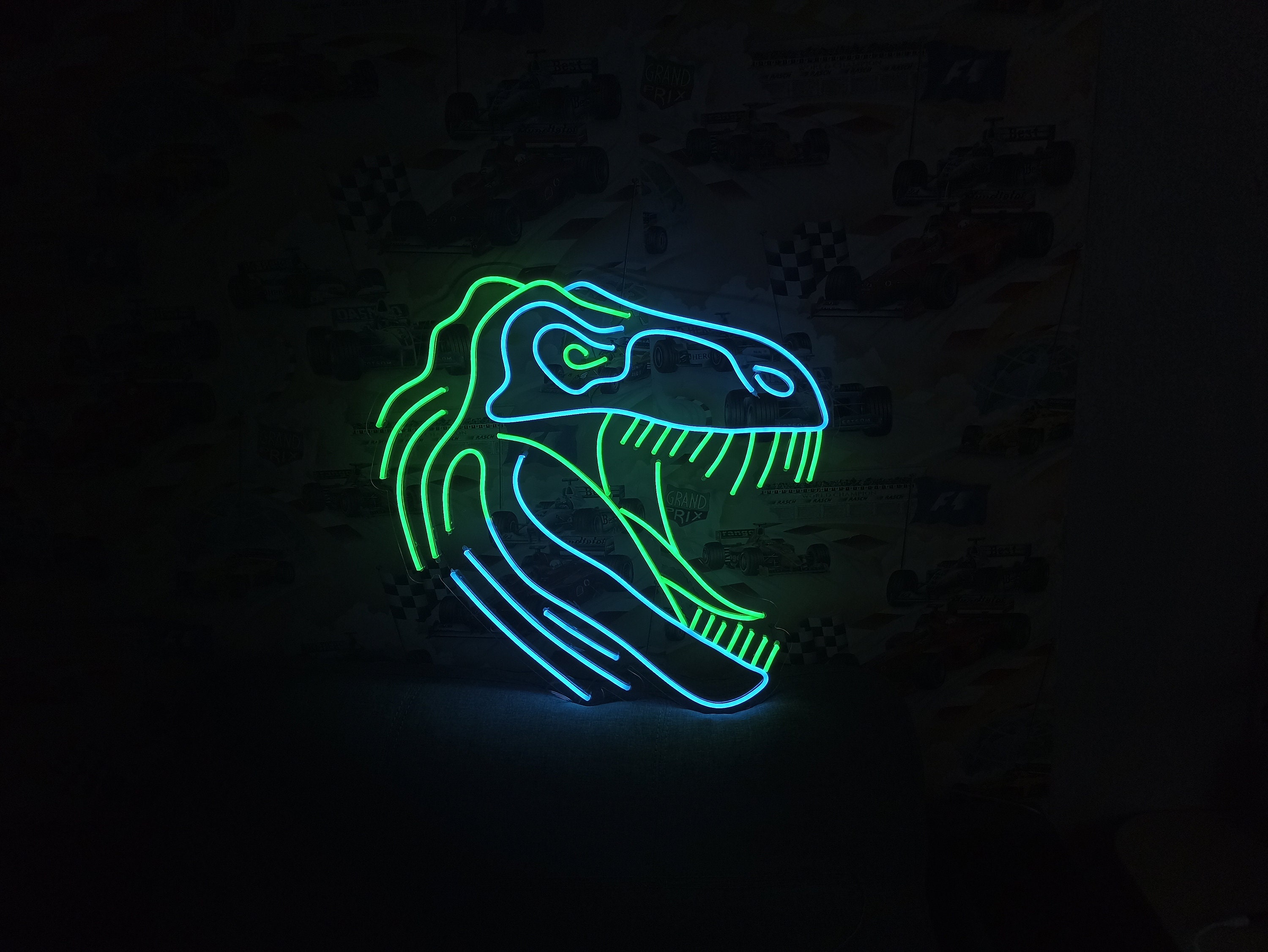Dinosaur Head Neon Sign, Neon Sign Dinosaur Skull, Dino Head Neon Sign, Colorful Dinosaur Head Neon Sign, Dinosaur Head Neon Wall Art