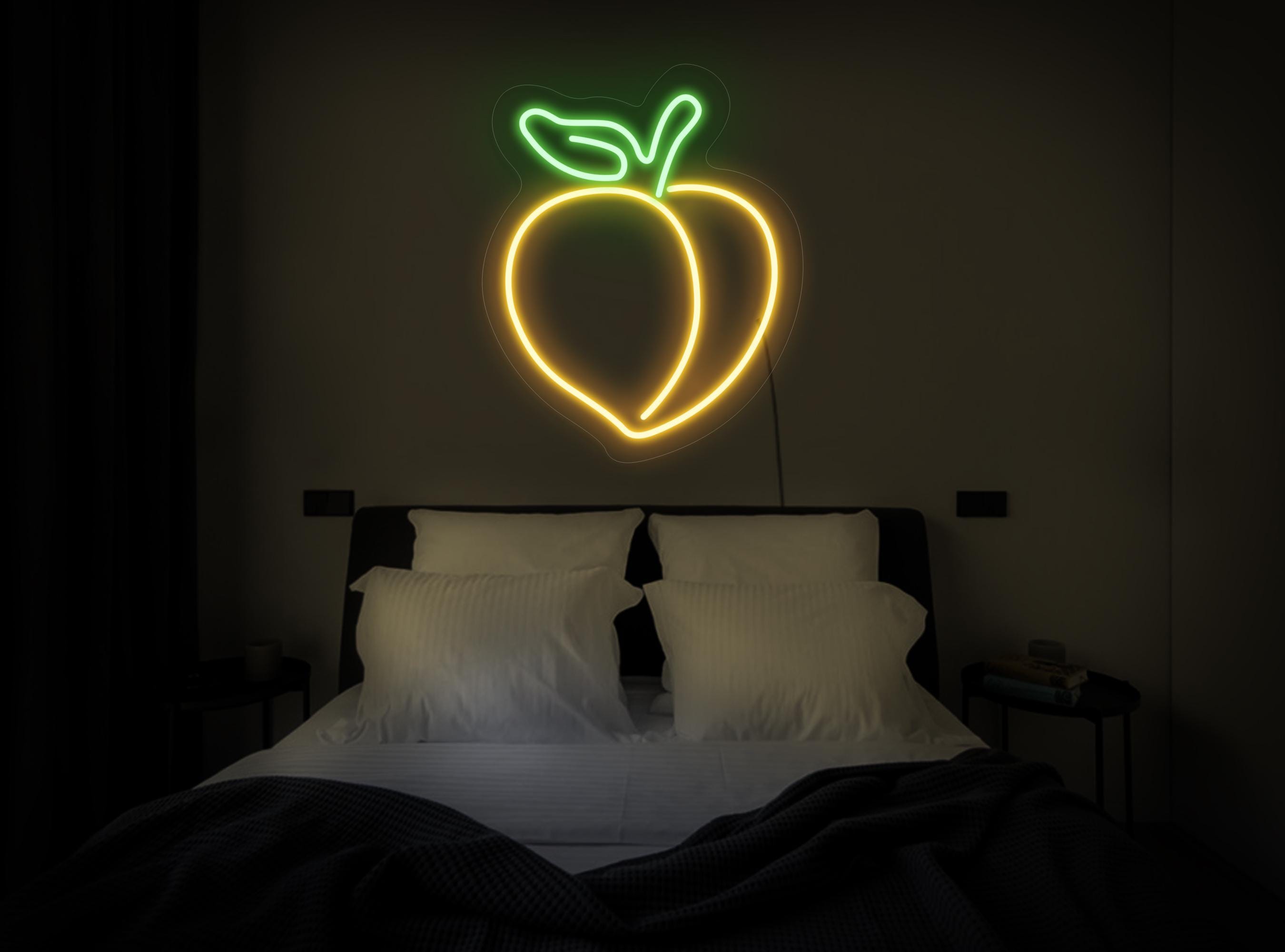 Peach Neon Sign, Fruit Neon Sign, Fruit Peach Led Sign, Food Neon Sign, Neon Sign Kitchen, Kids Room Neon Sign, Fruit Peach Wall Art Decor