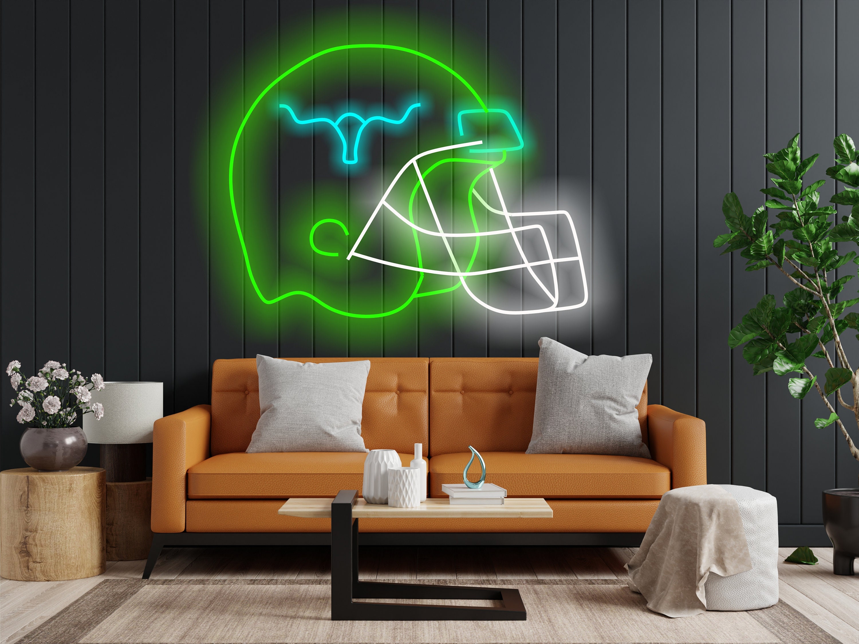 Football Helmet Neon Sign, American Football Neon Sign, Sports Bar Football Helmet Sign, Football Helmet Neon