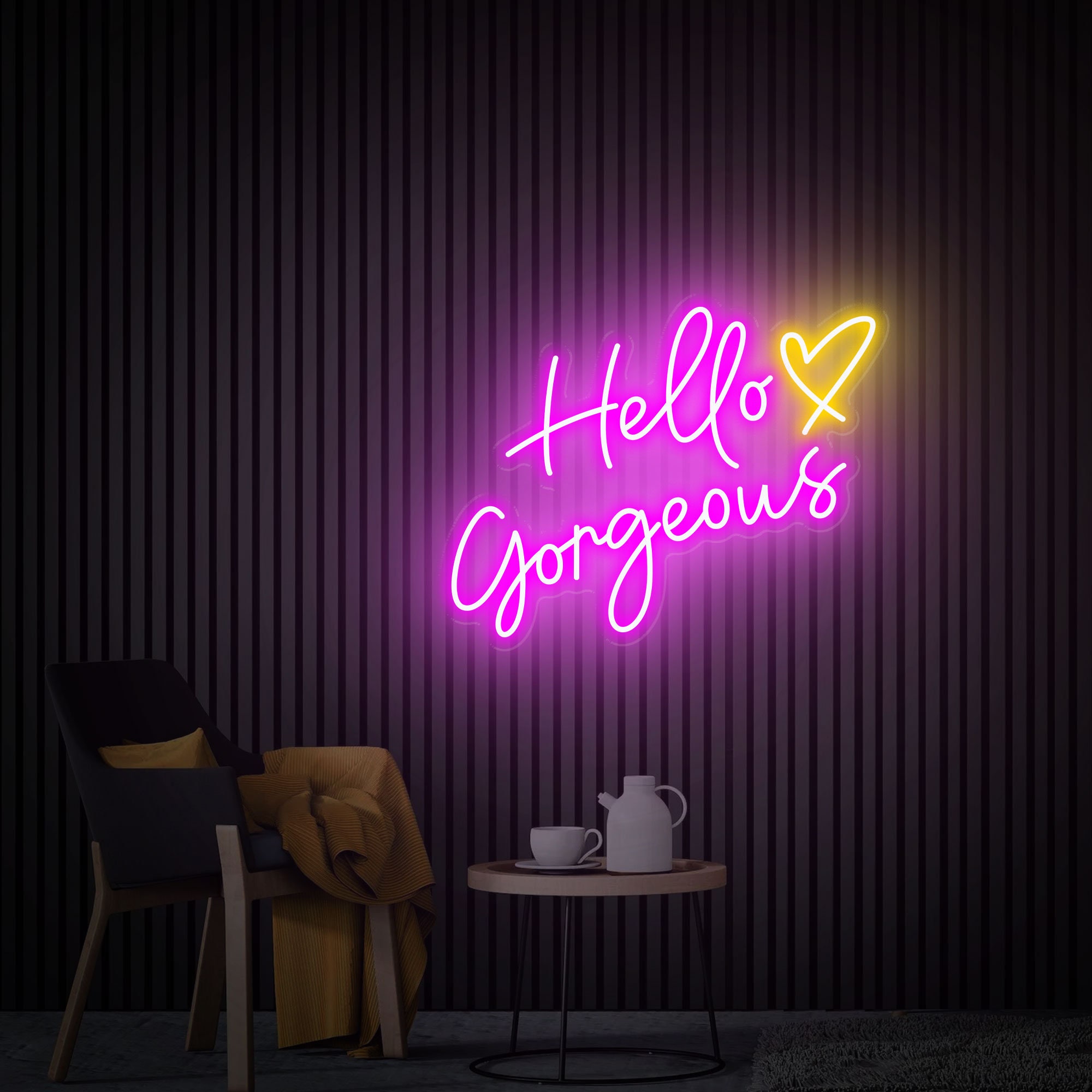 Hello Gorgeous Neon Sign, Custom Neon Sign Decor Home, Wedding Led Light Sign, Home Bedroom Wall Decor Beauty Salon Wall Decor
