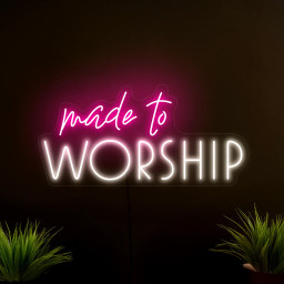 Made To Worship Neon Sign, Religious Neon Sign, Jesus Neon Sign, Christian Neon Sign, Faith Neon Sign, Religious Gift, Christian Art Decor