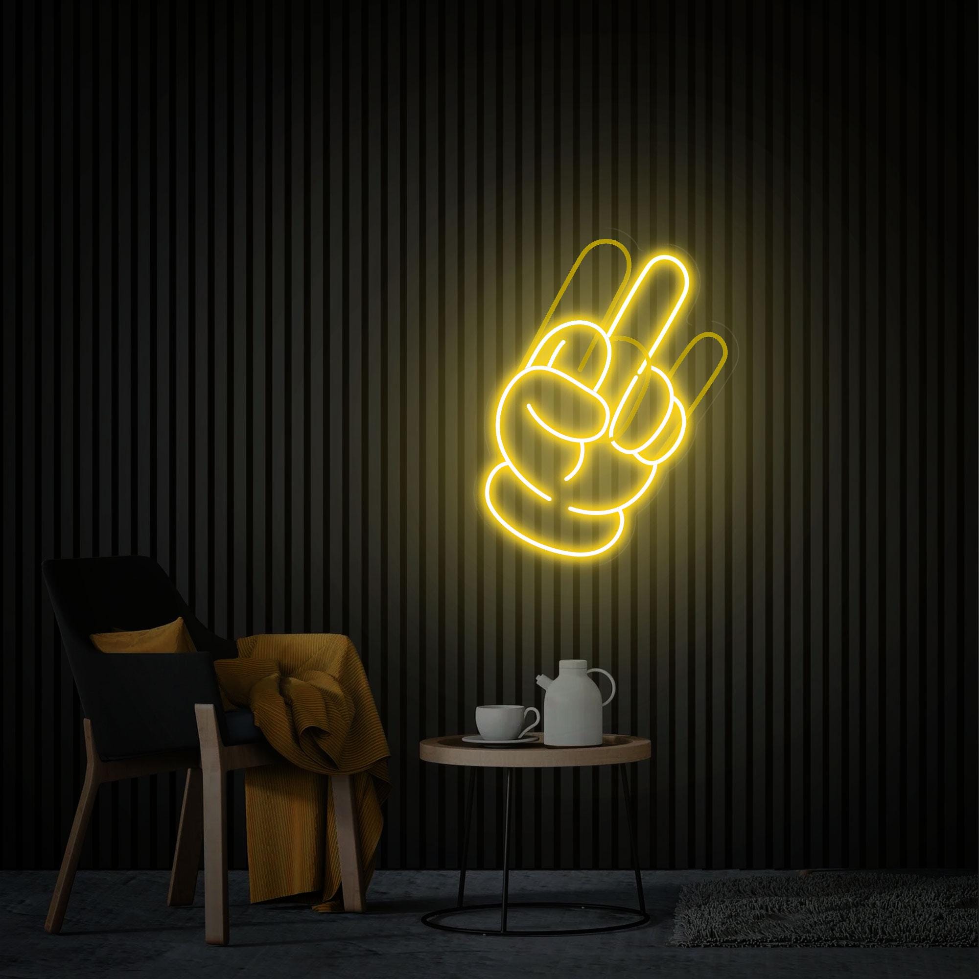 Hand Neon Sign, Hand Gesture Led Light, Rock on Hand Neon Sign, Gift for Boys, Custom Neon Sign, Home Bedroom Decor Christmas Gifts