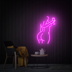 Woman with Wine Led Neon Sign, Female Body Aesthetic Neon Wall Art, Women Neon Sign Bedroom Decor, Custom Neon Sign Pub Decor, Gift for Her