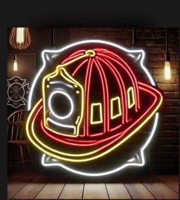 Firefighter Helmet Neon Sign, Fireman Helmet Neon Light, Neon Fire Helmet Sign, Firefighter Neon Light, Fire Department Neon Sign