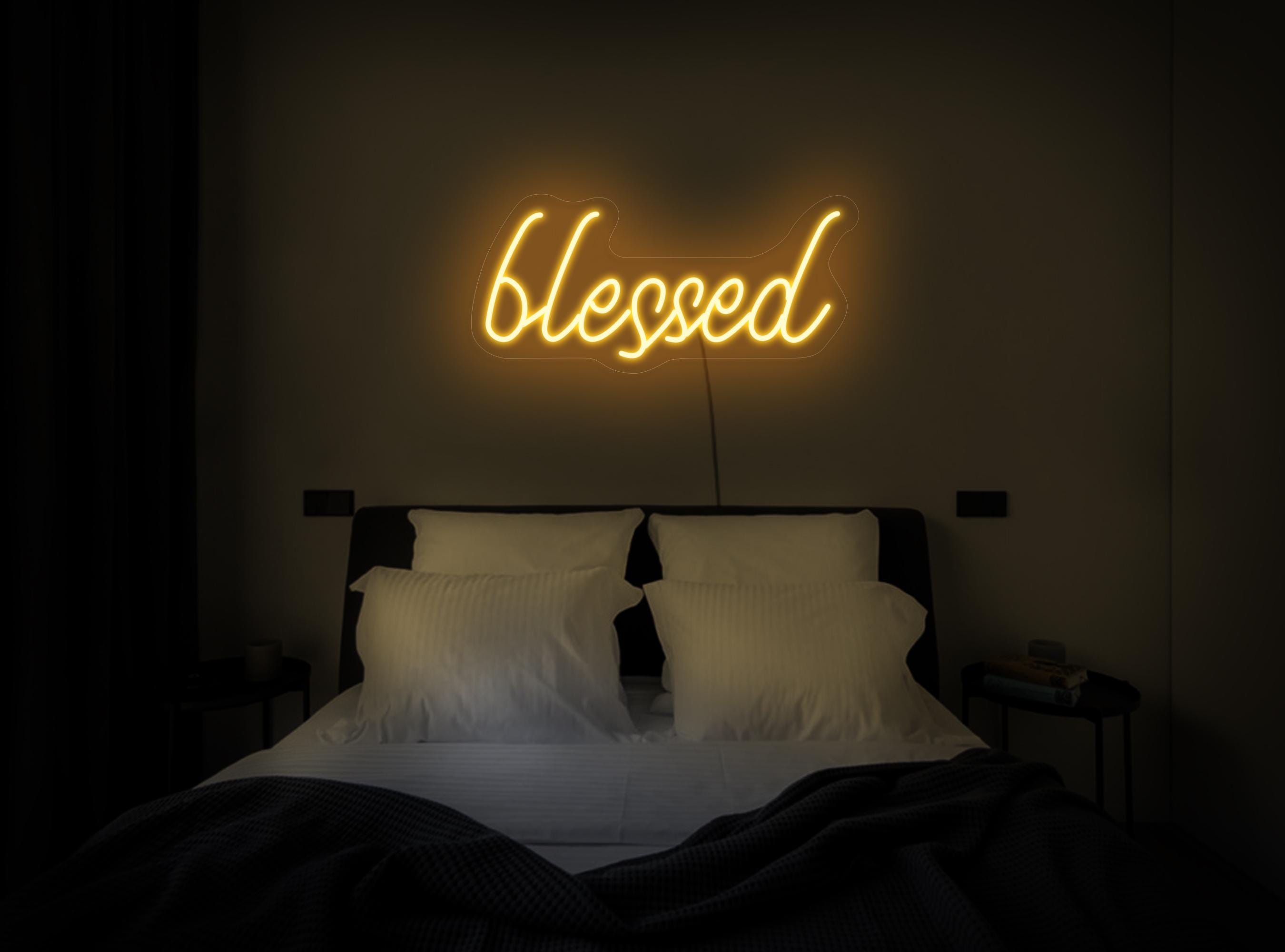 Blessed Neon Sign, Blessed Led Sign, Neon Sign Bedroom, Neon Sign Wall Decor, Kids Room Neon Sign, Room Neon Sign, Blessed Wall Art Decor