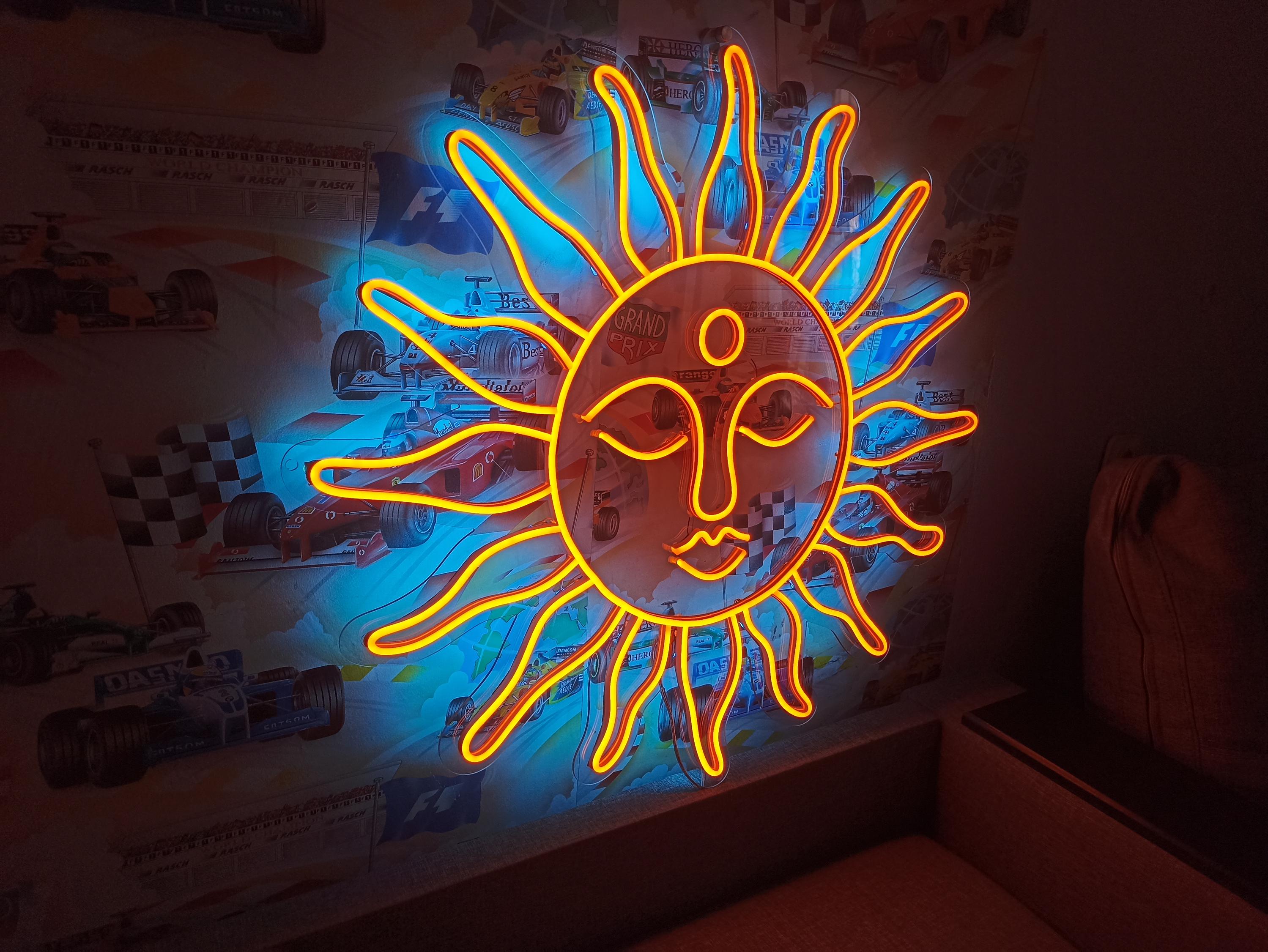 Sun Neon Sign, Sun Neon Light Sign, Sun Neon Light, Handmade Neon Sign, Room Decor Neon Sign, Sun Yoga Neon Sign