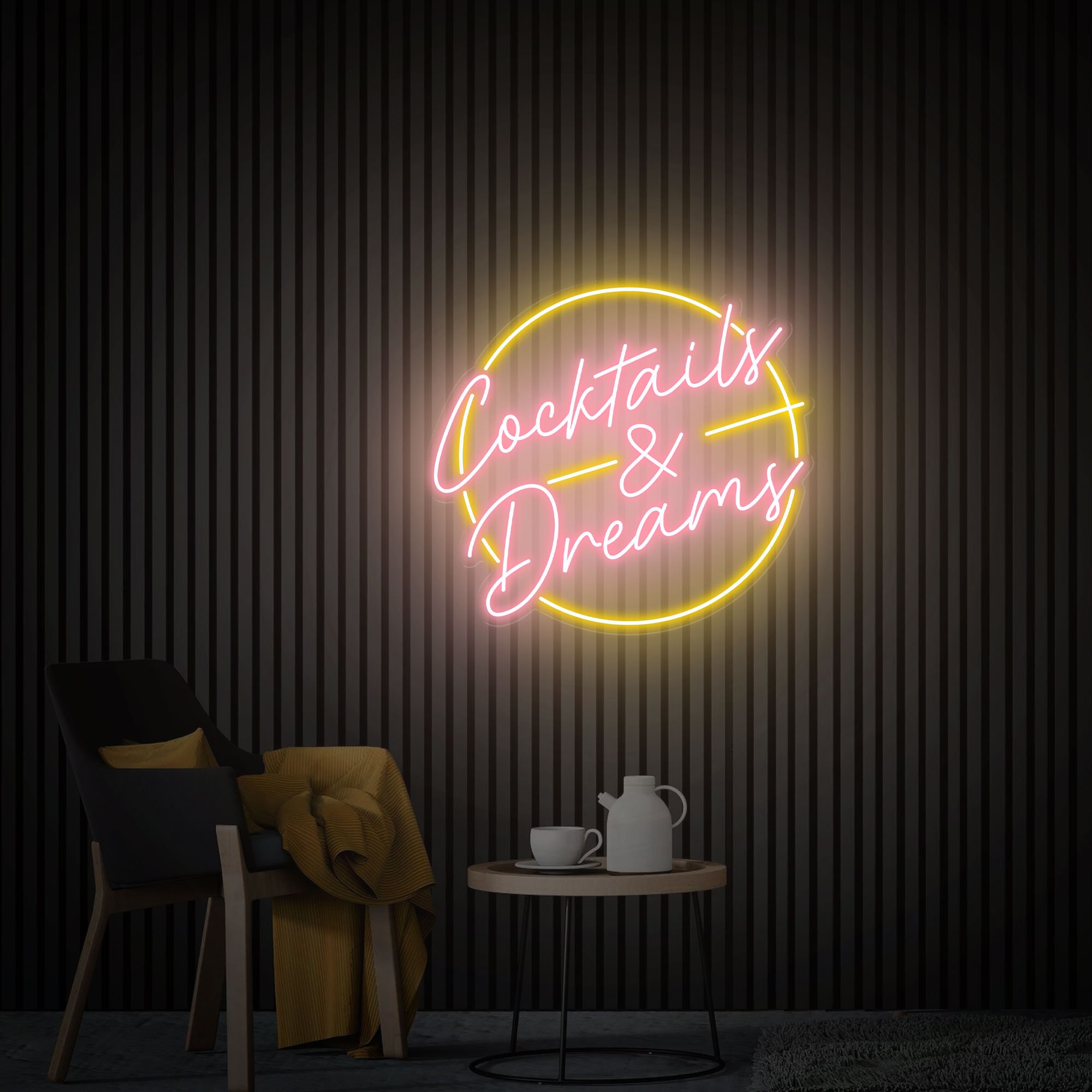 Cocktails and Dreams Neon Sign, Cocktails Bar Wall Decor Art, Cocktails Bar Led Sign, Home Bar Decor, Custom Neon Sign Bar