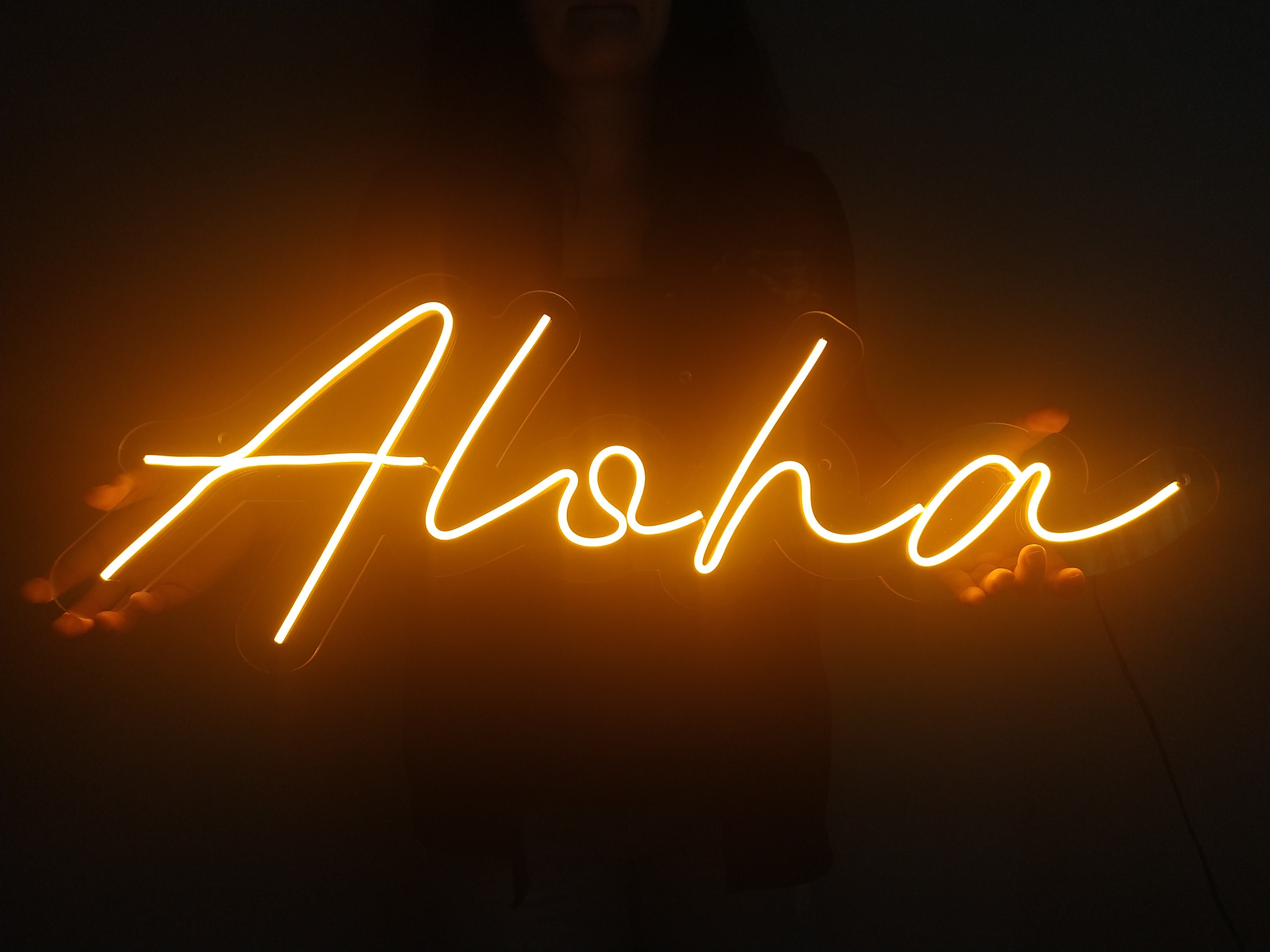 Aloha Neon Sign, Aloha Sign, Neon Sign Bedroom Custom, Orange Neon Sign, Personalized Neon Name Sign