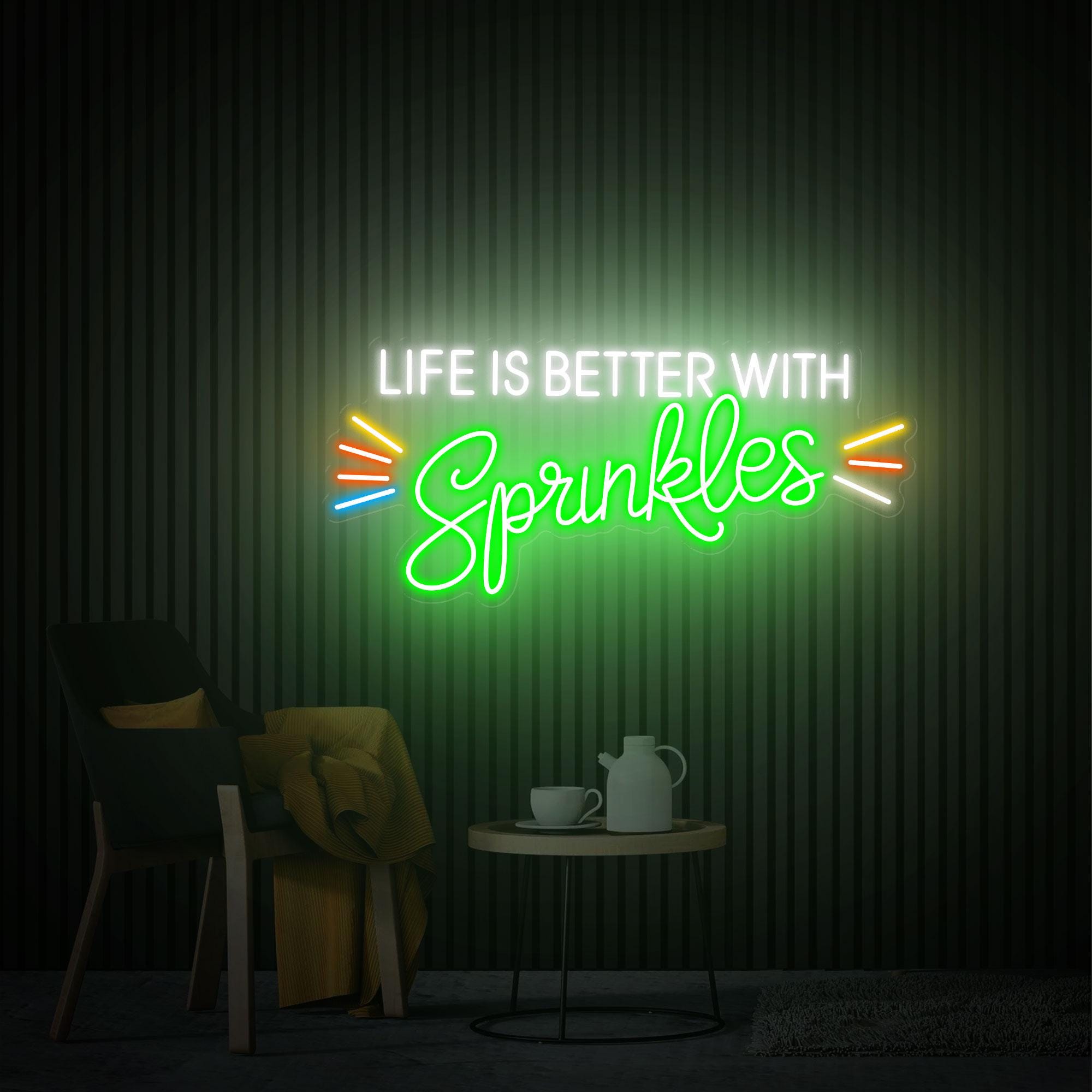 Life is Better With Sprinkles Neon Sign, Summmer Decor Custom Neon Sign, Sprinkles Decor, Desert Bar Sign Decoration, Open Welcome Sign Gift