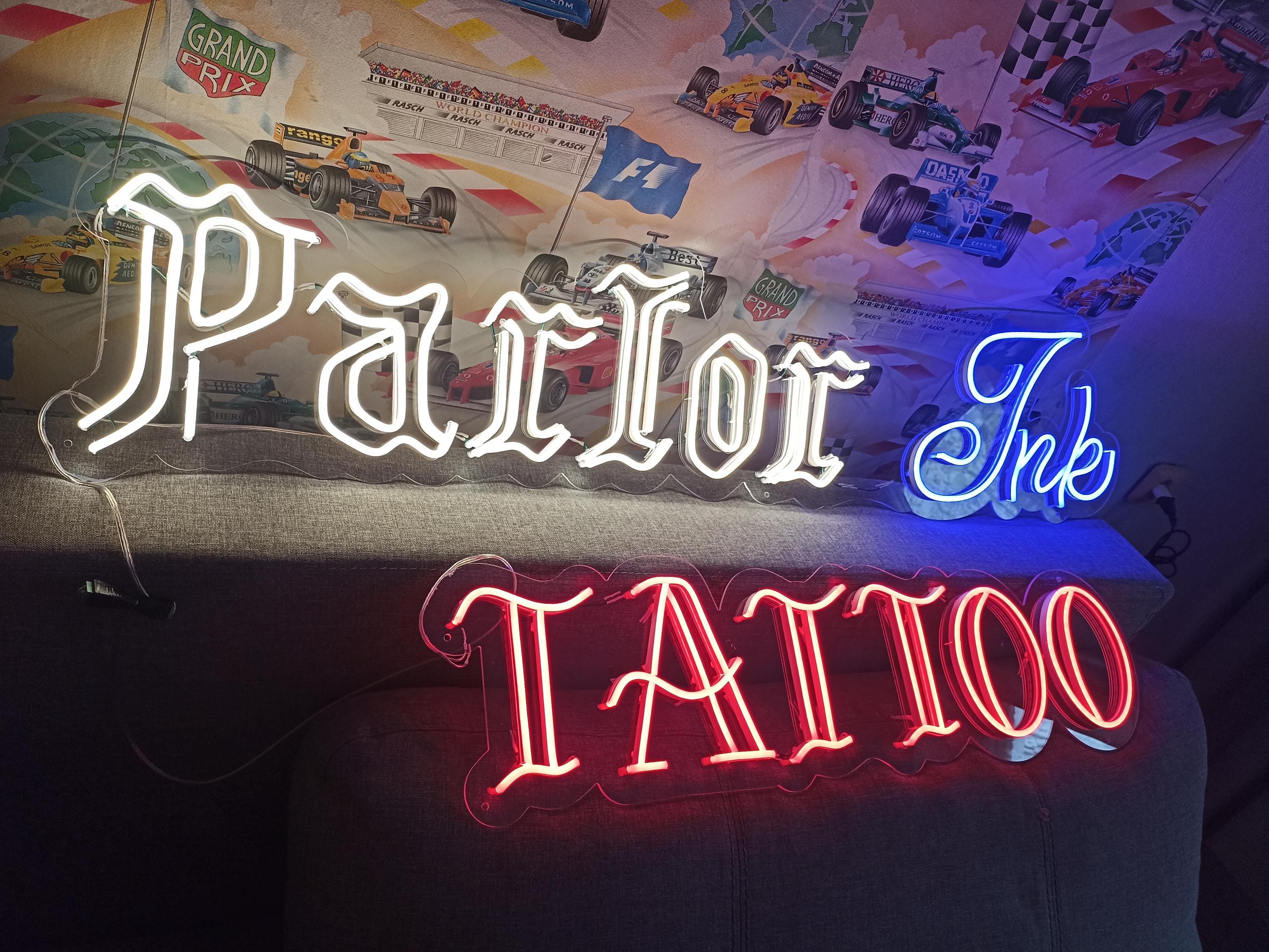 Tattoo Neon Sign, Parlor Ink Tattoo Neon Sign, Tattoo Led Sign, Tattoo Art, Best Gift, Shop Neon Sign, Neon Tattoos, Wall Neon Sign