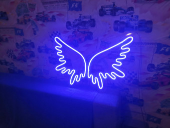 Angel Wings Neon Sign, Neon Wing Sign, Handmade Neon Sign Angel Wings, Unique Angel Wings Neon Sign Wall Decor