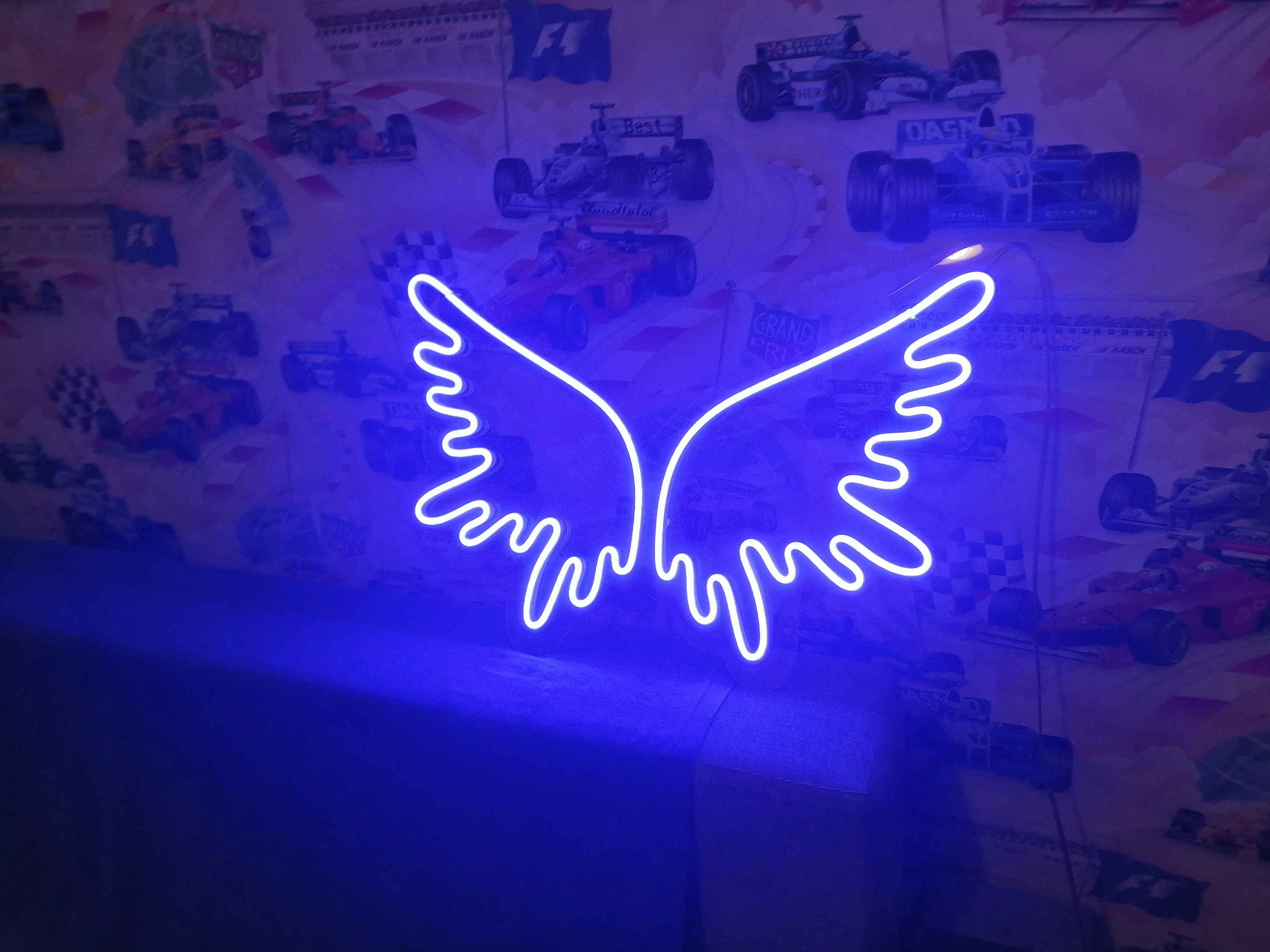 Angel Wings Neon Sign, Neon Wing Sign, Handmade Neon Sign Angel Wings, Unique Angel Wings Neon Sign Wall Decor