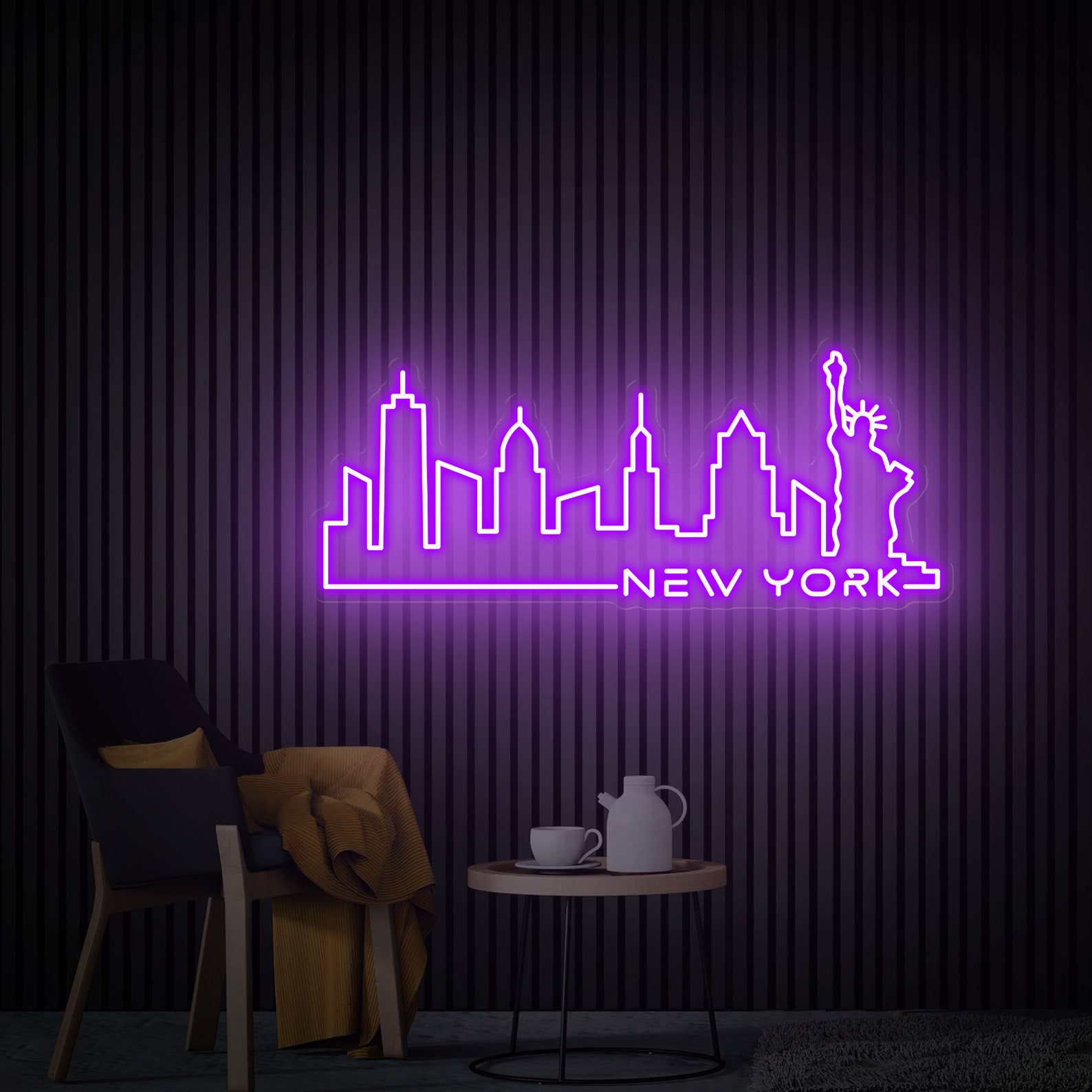 New York City Neon Sign, New York City Wall Decor, City Led Light Sign, Skyline neon sign, Custom City Skyline Neon Sign Home Decor