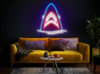 Shark Neon Sign, Jaws Neon Sign, Nautical Neon Sign, Fish Neon Sign, Sea Animal Neon Sign, Shark Wall Art, Shark Wall Decor