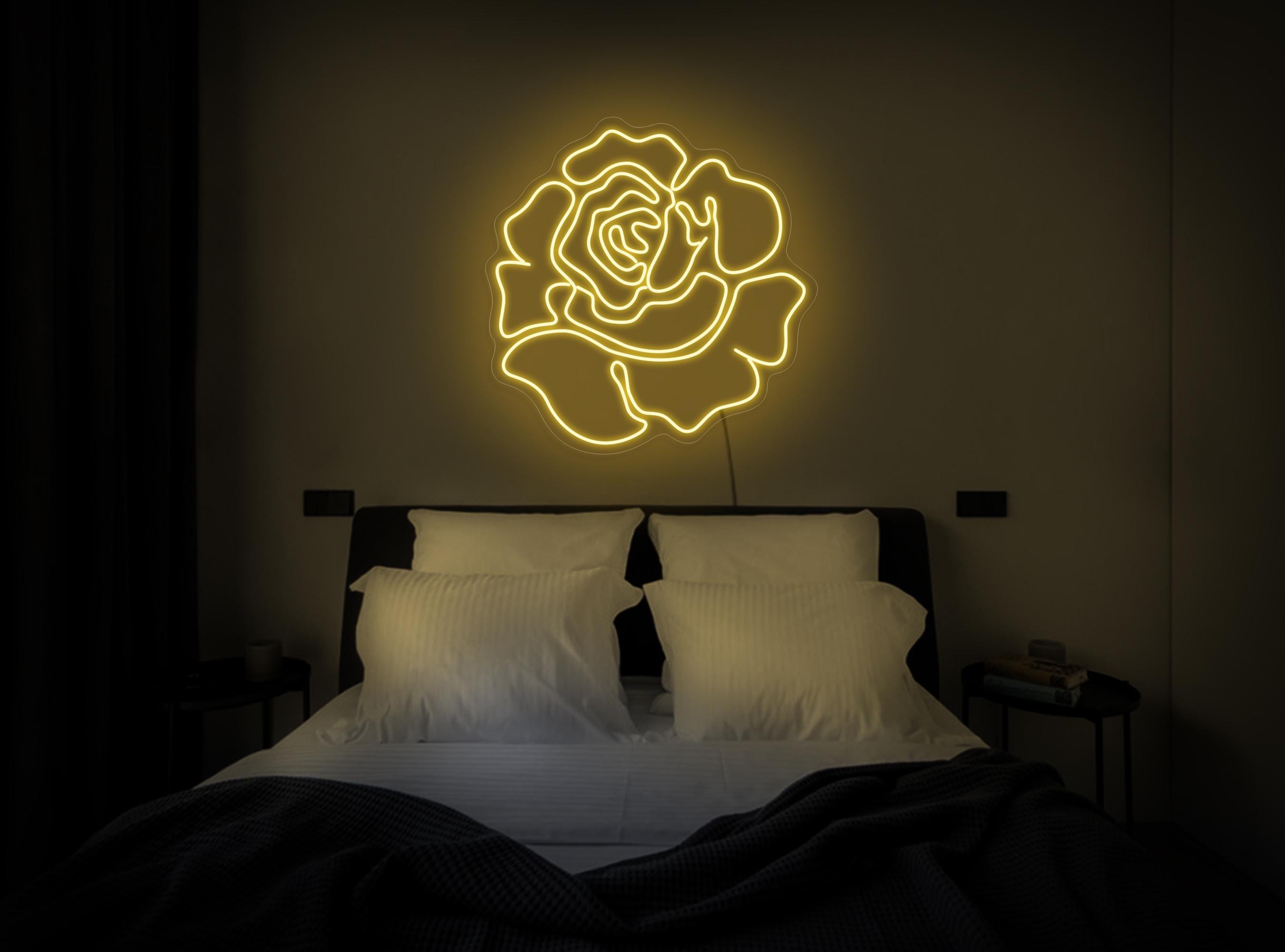 Rose Neon Sign, Flower Neon Sign, Rose Flower Sign, Aesthetic Neon Sign, Rose Bedroom Neon Sign, Neon Sign Wall Decor, Rose Wall Art Decor