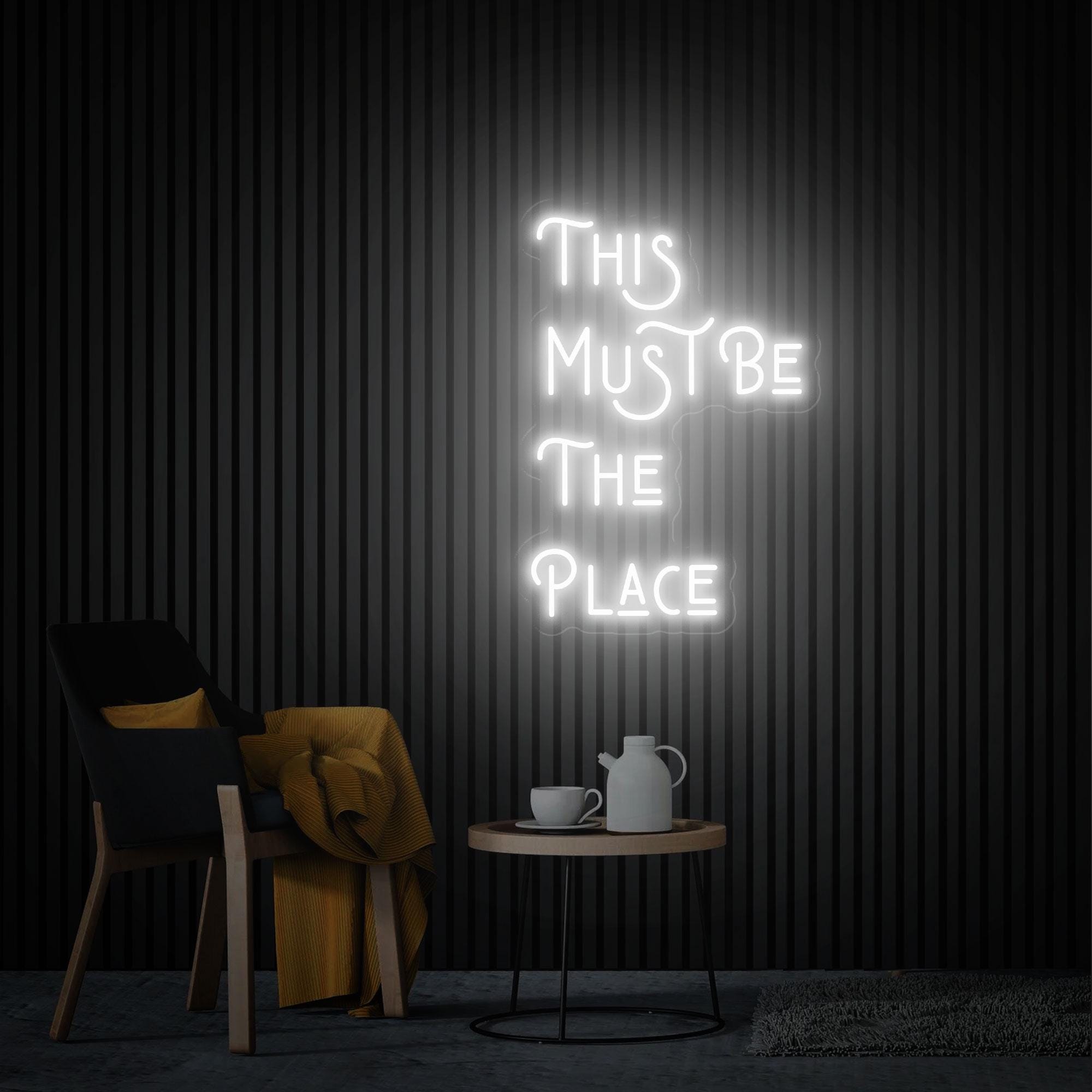 This Must Be The Place Neon Sign, Home Party Decor, Custom Neon Sign, Led Sign Wall Art Bedroom, Neon Lights Wedding Decor Housewarming Gift