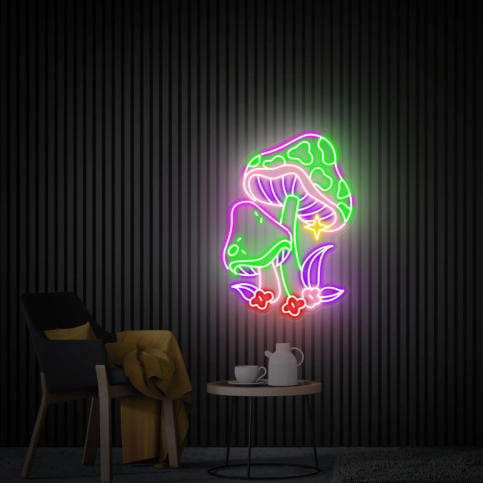 Mushroom Neon Sign, Colorful Mushroom Led Light Sign, Neon Wall Art, Bedroom Neon Sign, Aesthetic Cool Bar Wall Hangings Funny Party Decor