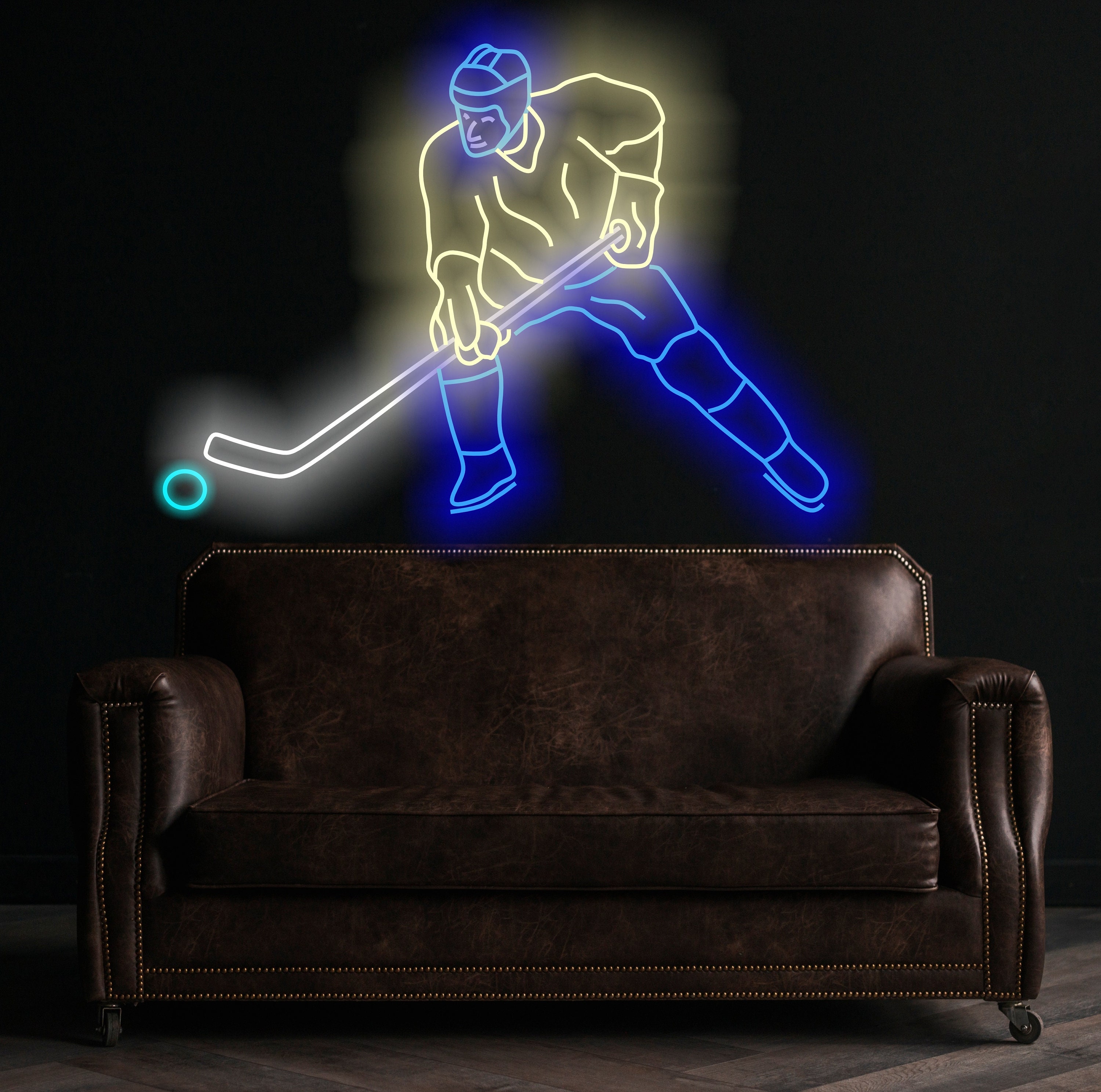 Hockey Player Neon Sign, Neon Ice Hockey Sign, Hockey Player Led Sign, Hockey Player Neon Light, Hockey Player Neon Decor, Neon Hockey Wall