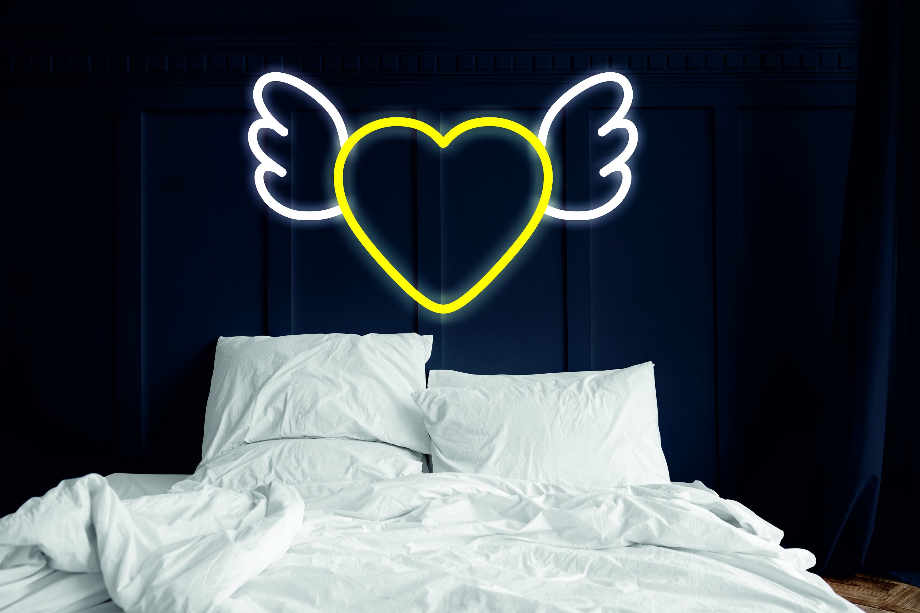 Heart With Wings Neon Sign, Lover Gift Neon Sign, Gift For Her Neon Sign