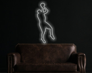 Basketball Player Neon Sign, Neon Dunking Basketball Player, Basketball Player In Mid-Air Neon Sign, Energy Neon Signs For Basketball Lovers