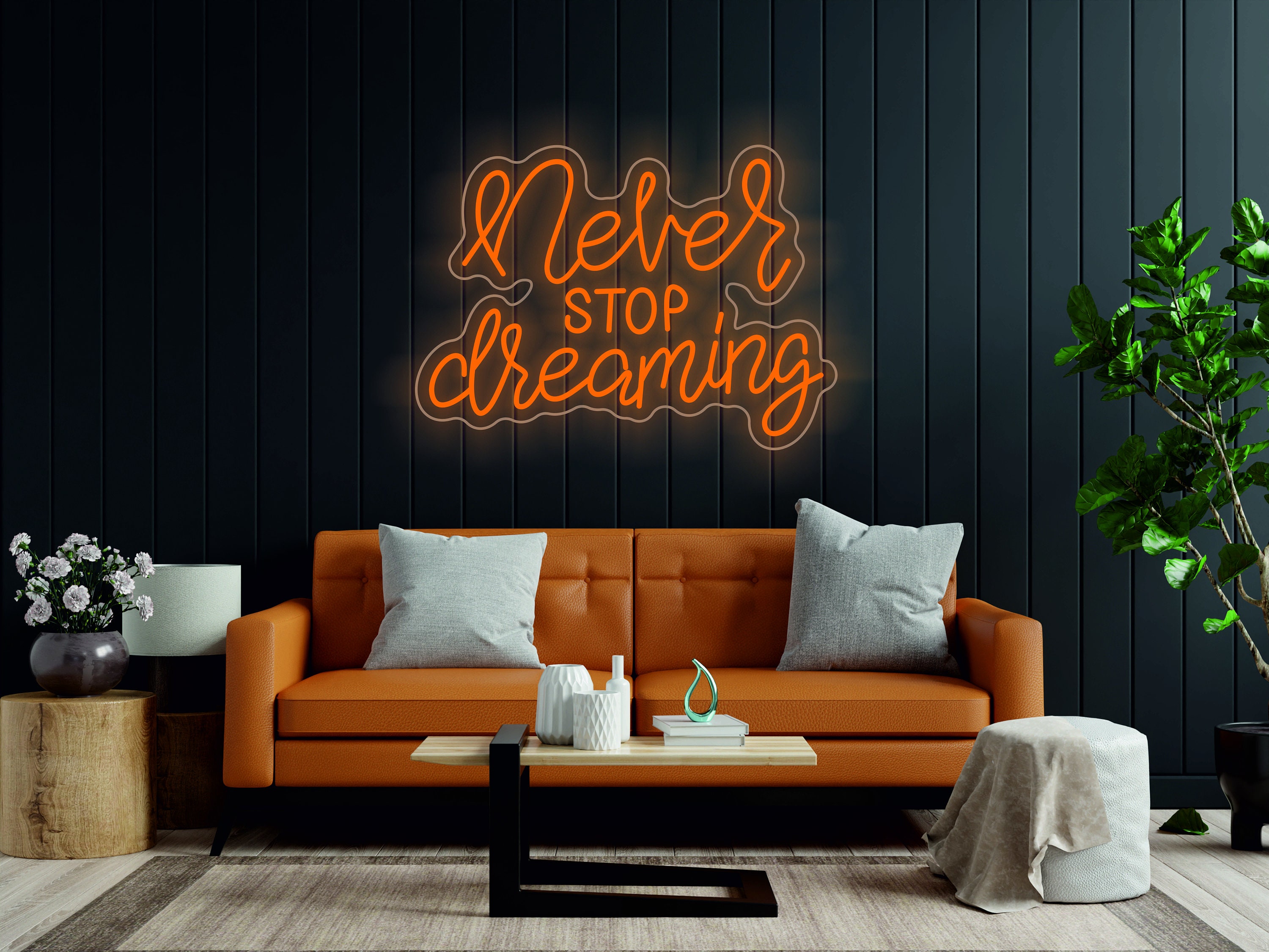 Never Stop Dreaming - Led Light Neon Sign, Quotes Neon Sign, Gift For Her Neon Sign