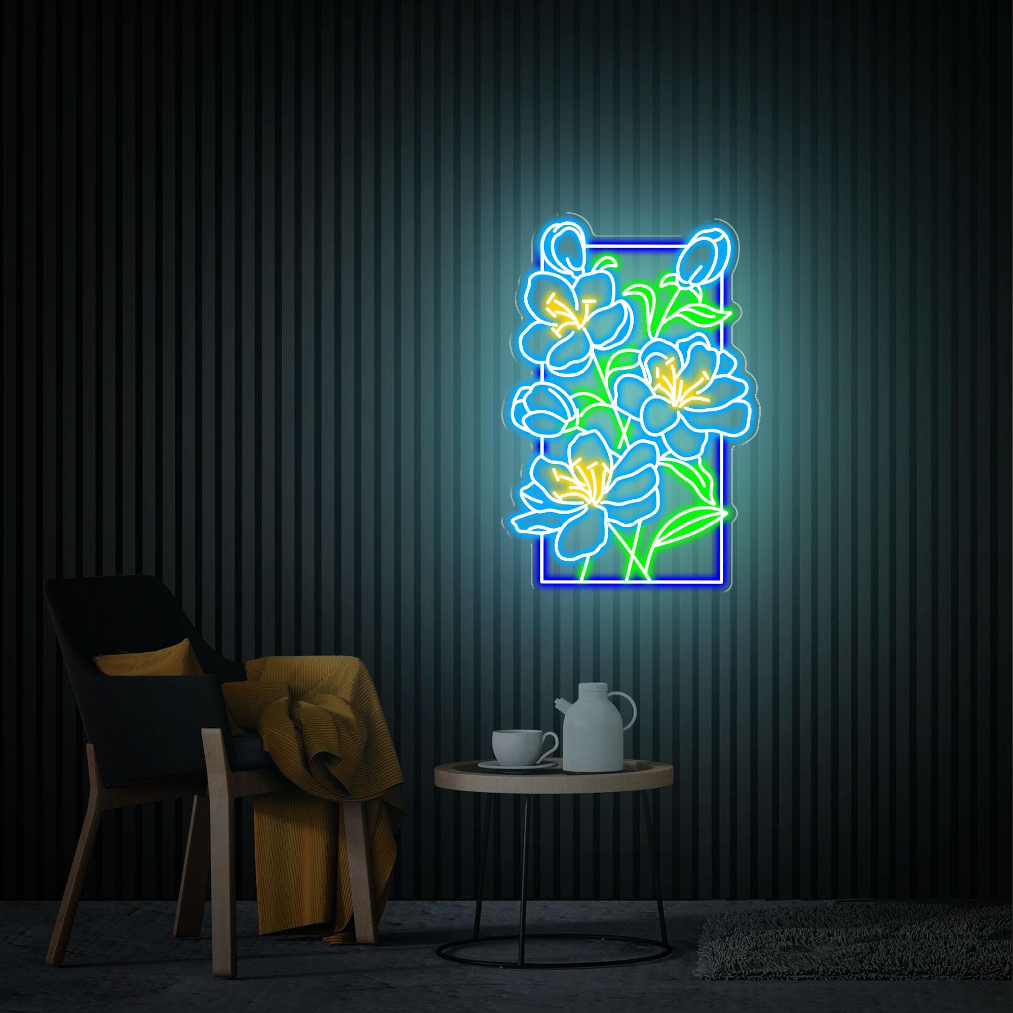 Flower Neon Sign, Flower Led Neon Light Dimmable, Custom flower Neon Sign Gift for Her, Home Bedroom Neon Wall Art Decor Housewarming Gifts