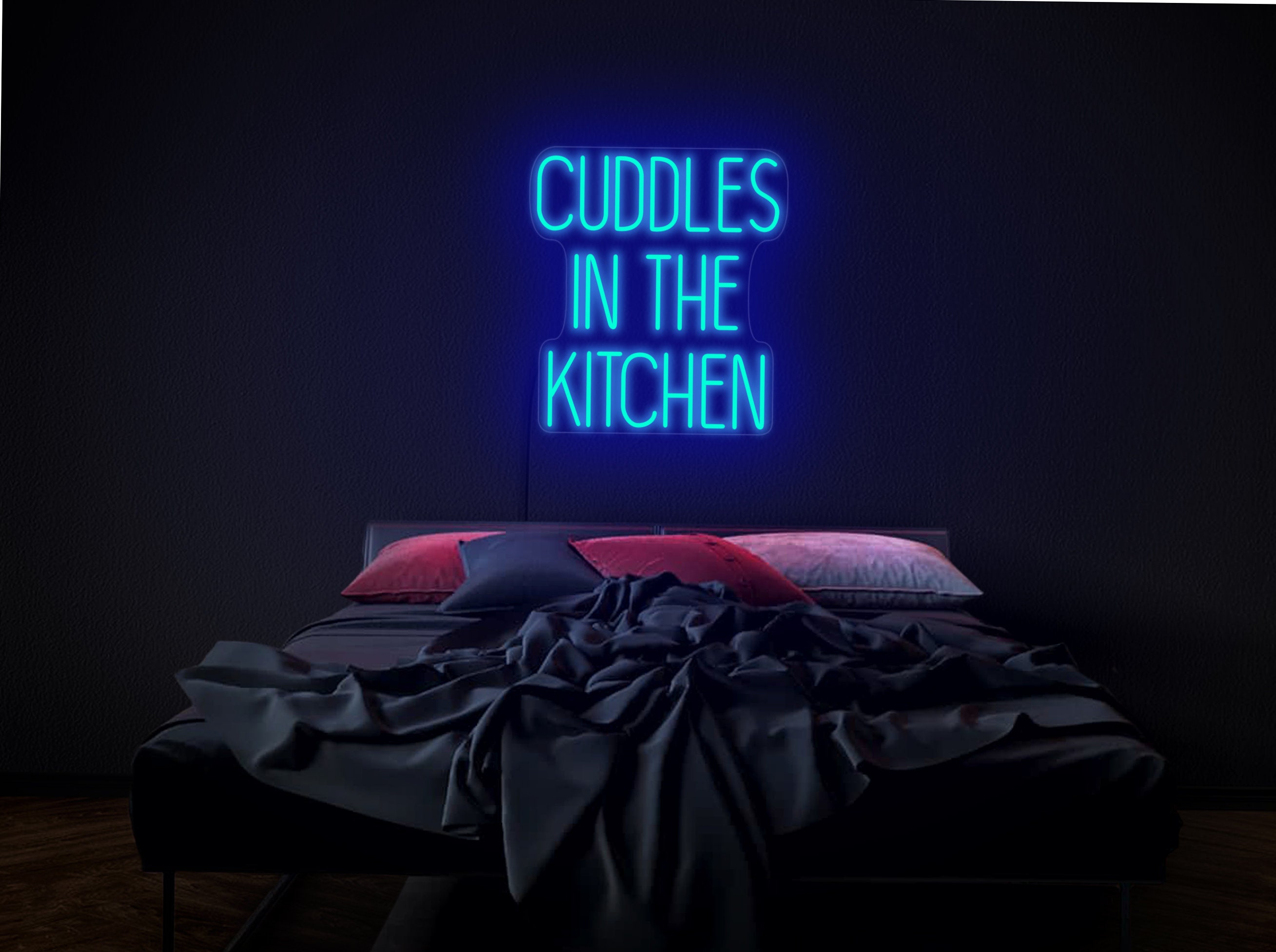 Cuddles In The Kitchen Neon Sign, Cuddles Neon Sign, Housewarming Neon Sign, Neon Sign Kitchen Decor, Cuddles In The Kitchen Wall Art Decor