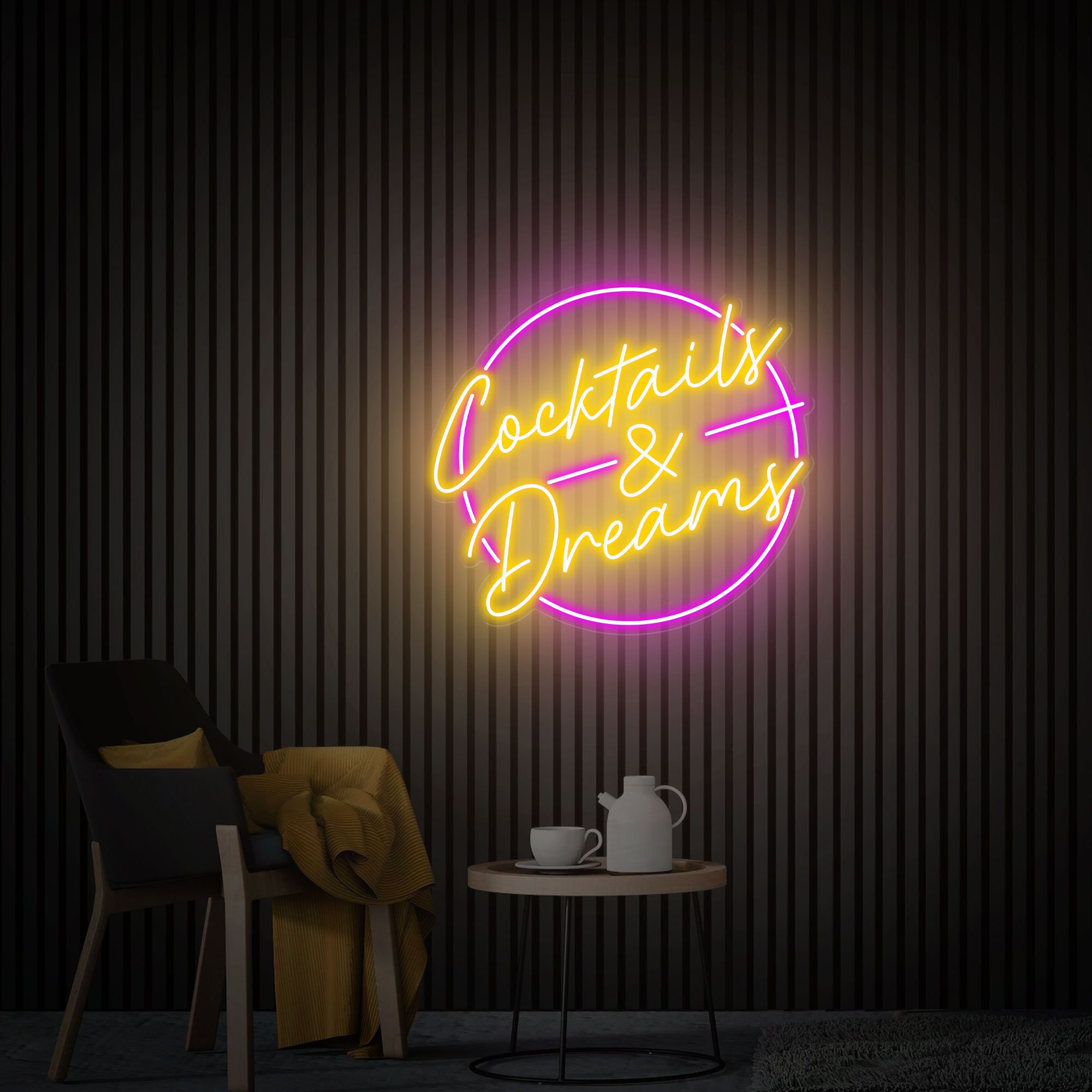 Cocktails and Dreams Neon Sign, Cocktails Bar Wall Decor Art, Cocktails Bar Led Sign, Home Bar Decor, Custom Neon Sign Bar