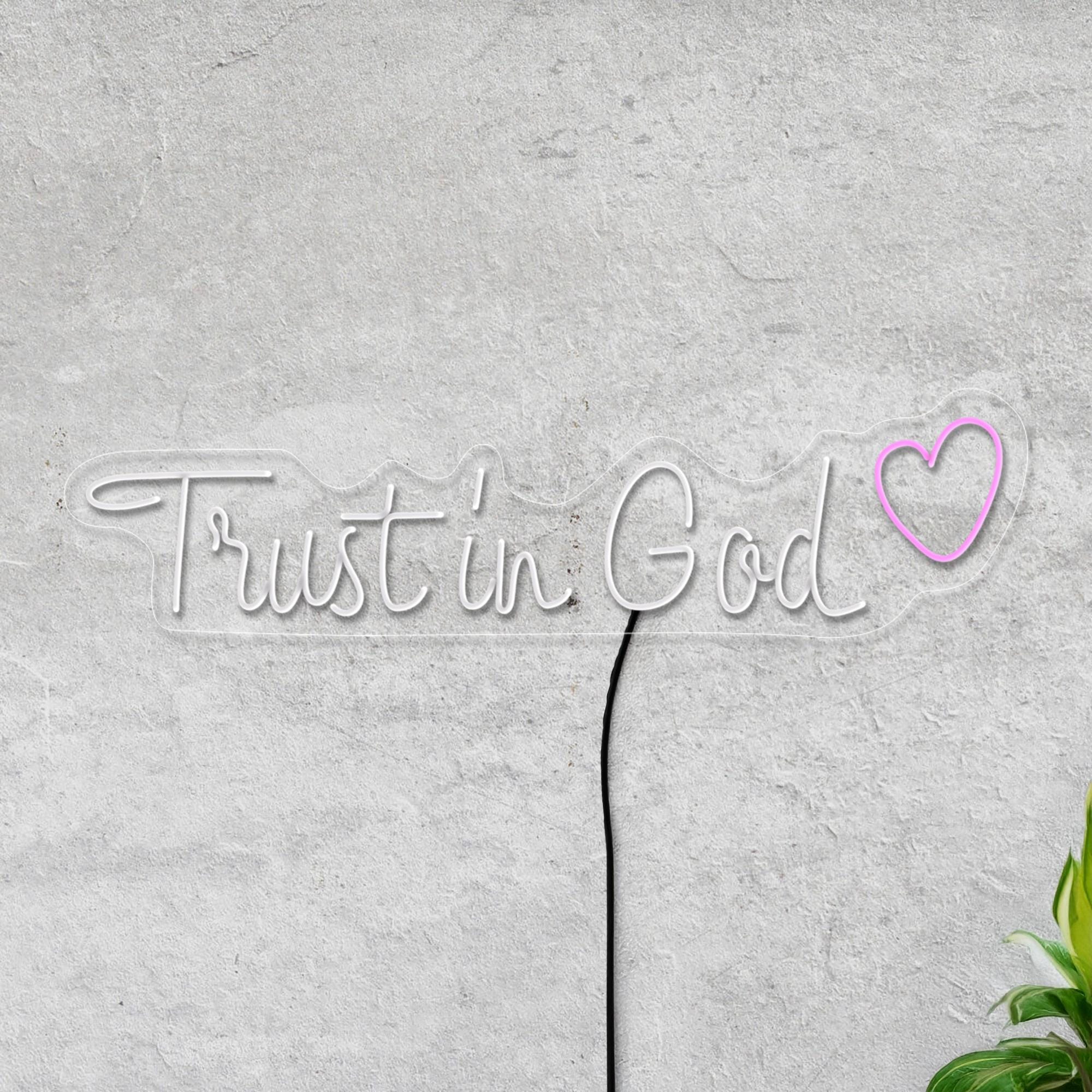 Trust In God Neon Sign, Christian Neon Sign, Faith Neon Sign, Religious Neon Sign, Christian Wall Art Decor