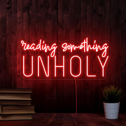 Reading Something Unholy Neon Sign, Reading Neon Sign, Library Neon Sign, Bookish Neon Sign, Bookworm Gift, Bookish Decor, Library Art Decor