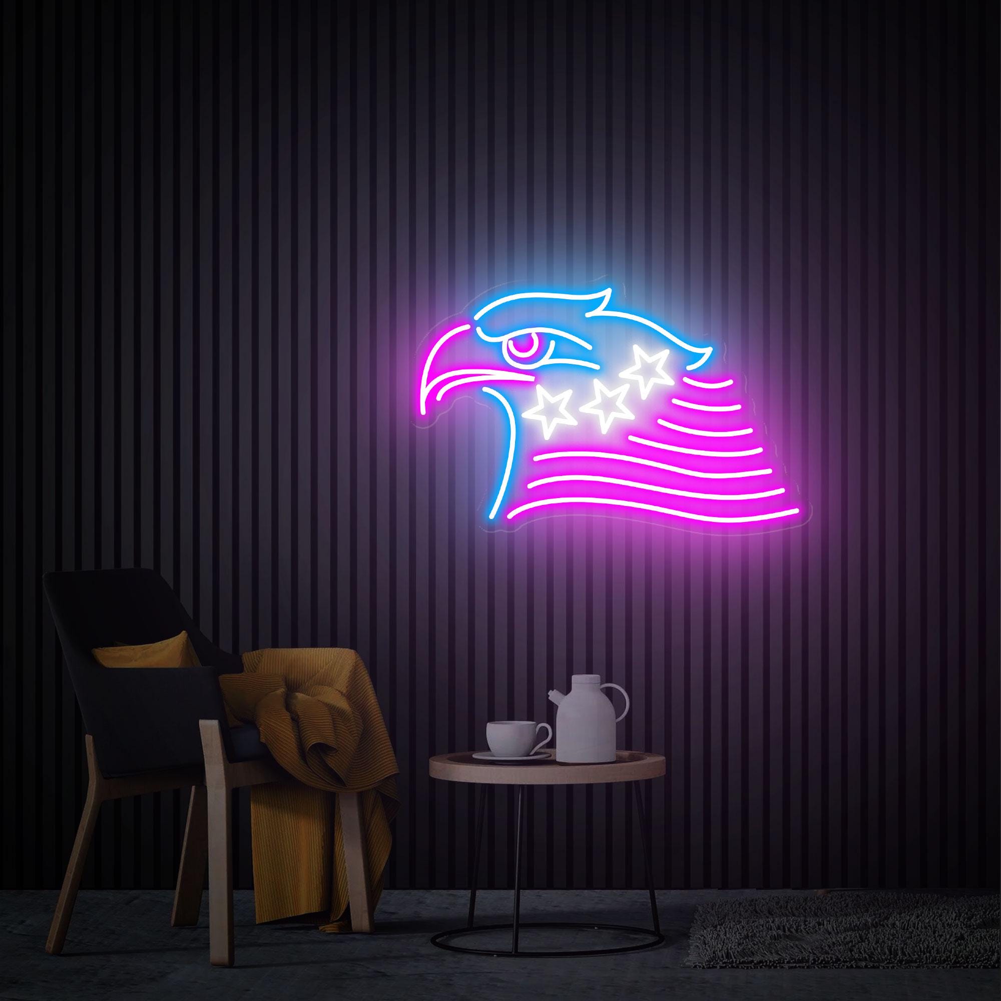Eagle Head Neon Sign, Eagle Neon Light , Eagle Art Sign, American Eagle Led Sign, Home Office Neon Decor Custom Neon Sign Personalized Gifts