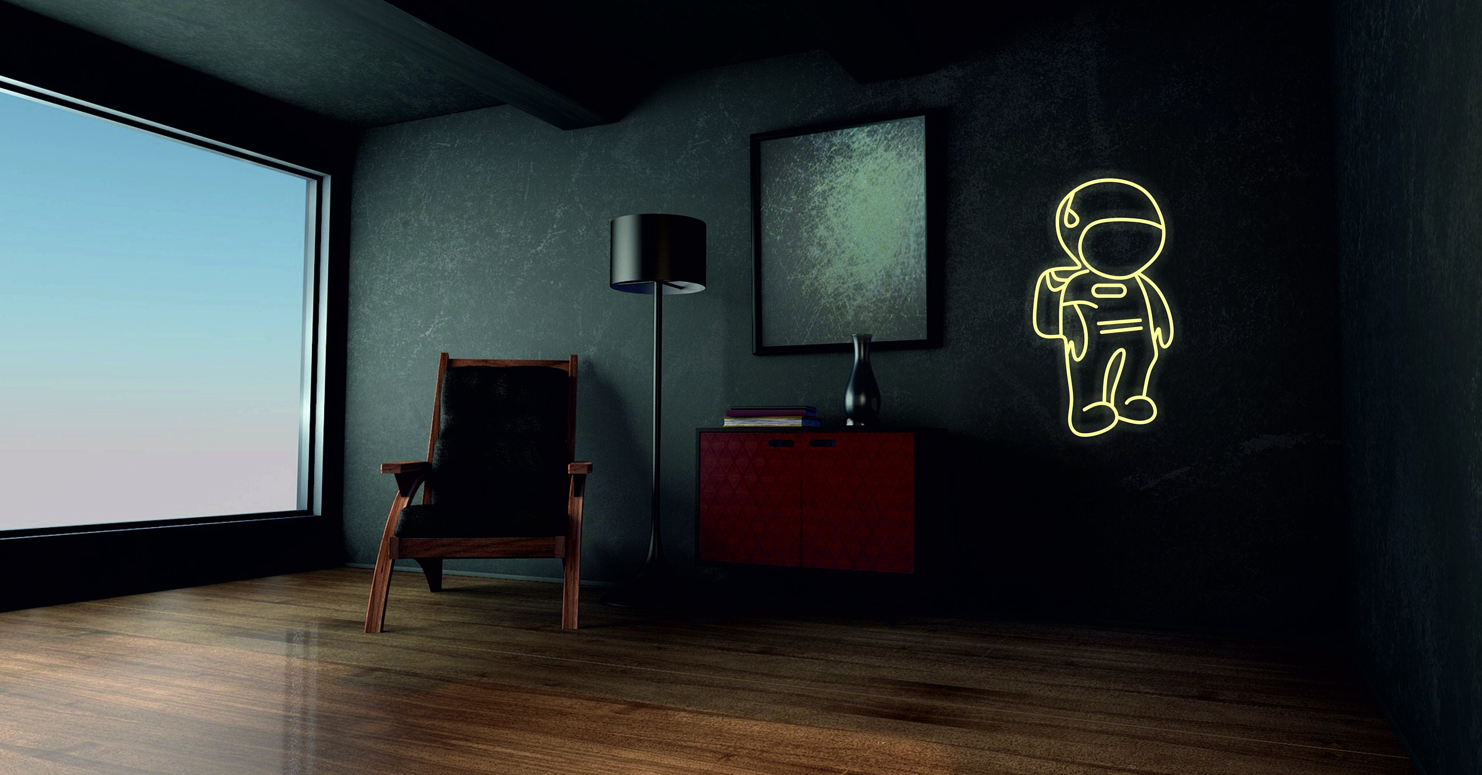 Astronaut, Cosmonaut, Space, Cosmos, Spaceman Neon Sign, Planet Galaxy Neon Sign, Space Led Neon Decor