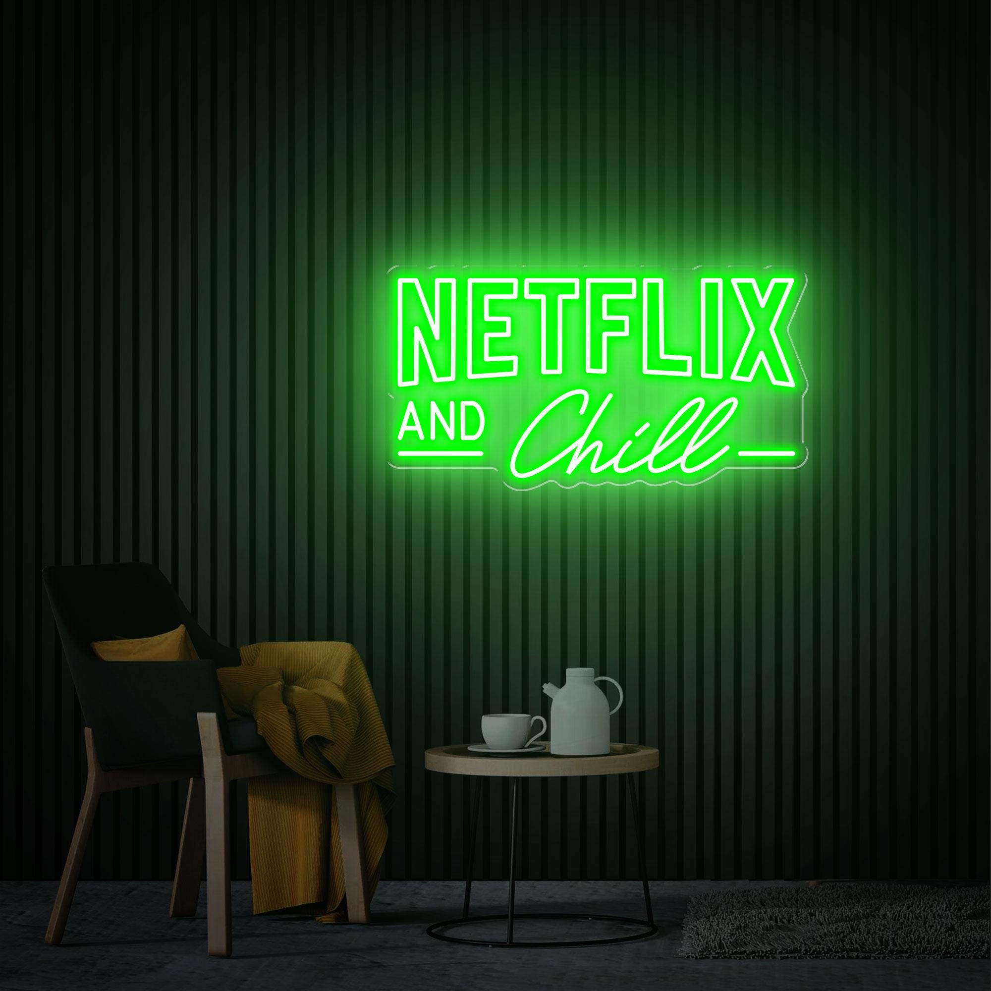 Netflix and Chill Neon Sign, Netflix Gift, Custom Neon Sign, Movie Room Neon sign, Neon Wall Decor, Anime Neon Sign, Handmade Led Neon Light