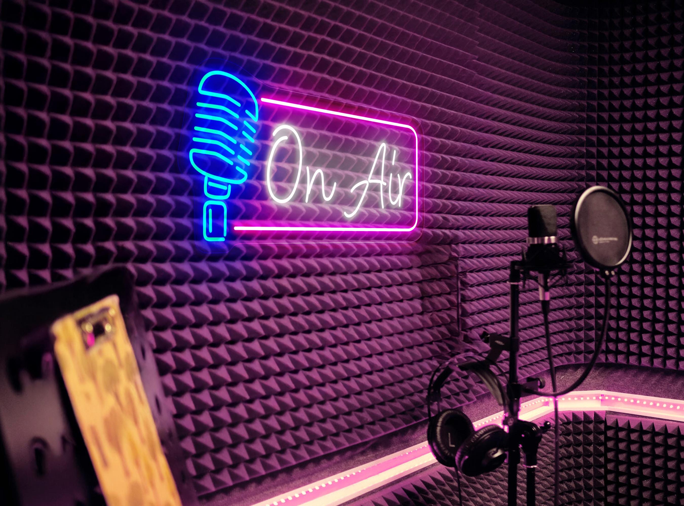 On Air Neon Sign, On Air Led Sign, Microphone Neon Sign, On Air Light Sign, Recording Studio Neon Sign, Recording Decor, On Air Art Decor