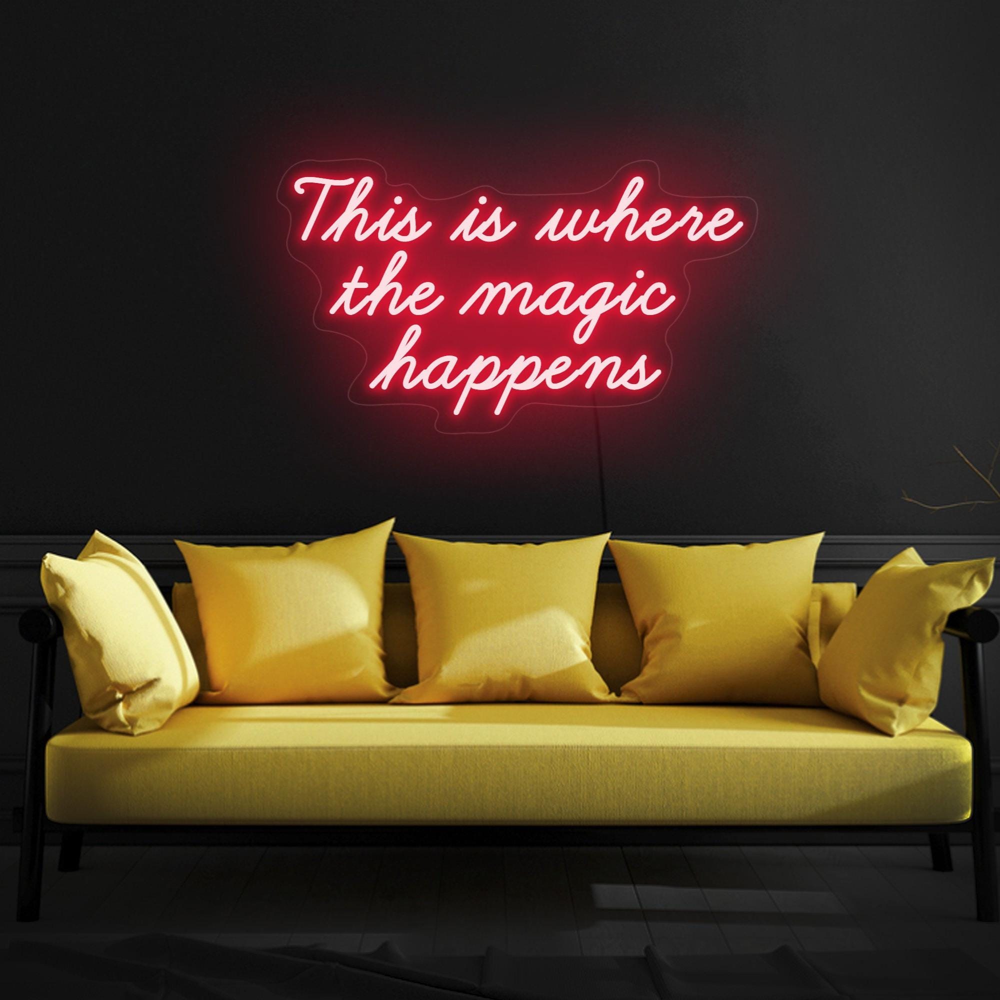 This Is Where The Magic Happens Neon Sign, Beauty Salon Neon Sign, Beauty Room Sign Decor, Girls Room Neon Sign, Beauty Studio Art Decor