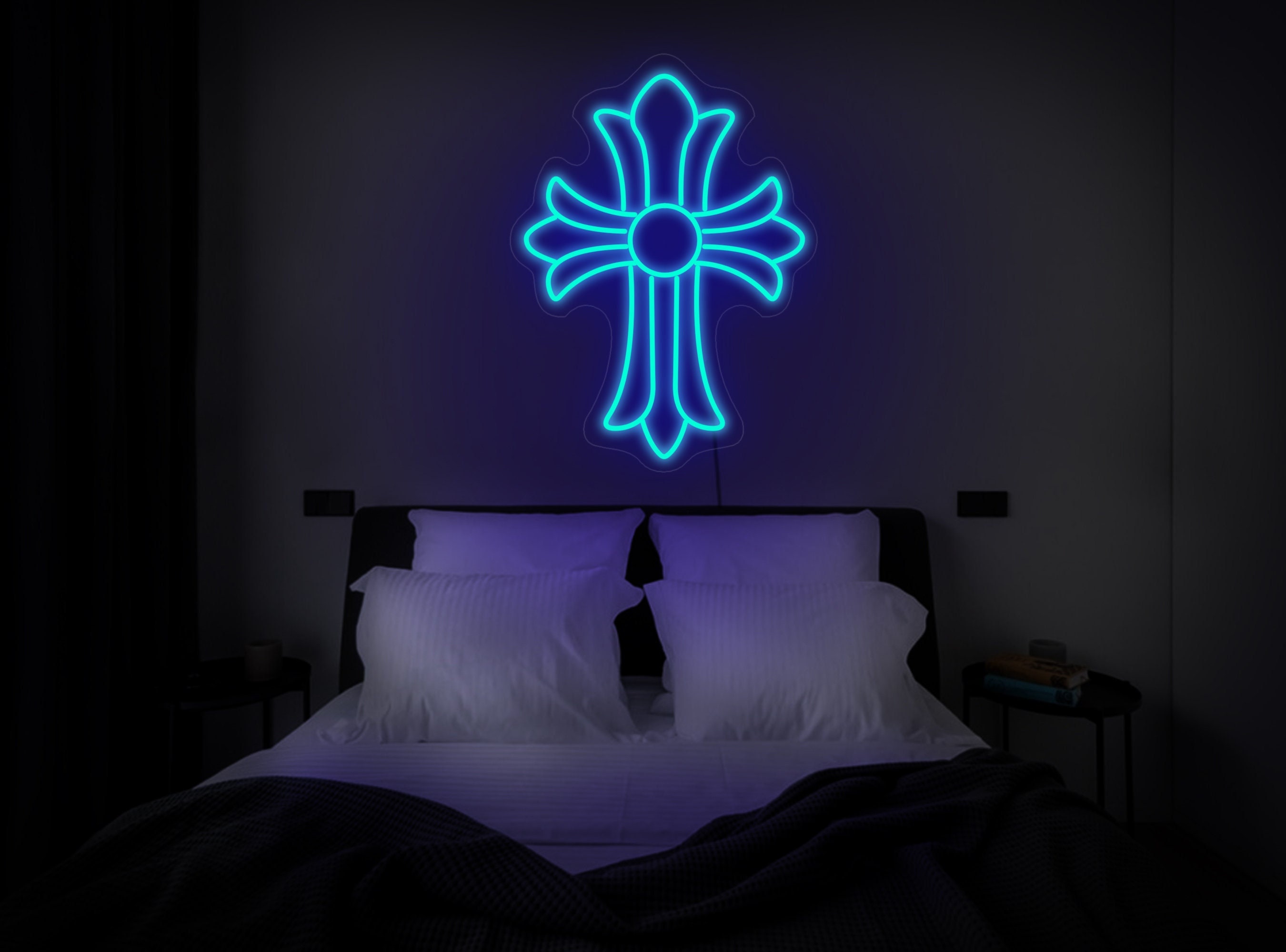 Cross Neon Sign, Gothic Cross Sign, Cross Led Sign, Jesus Neon Sign, Cross Gift, Christian Neon Sign, Cross Wall Art, Cross Wall Decor