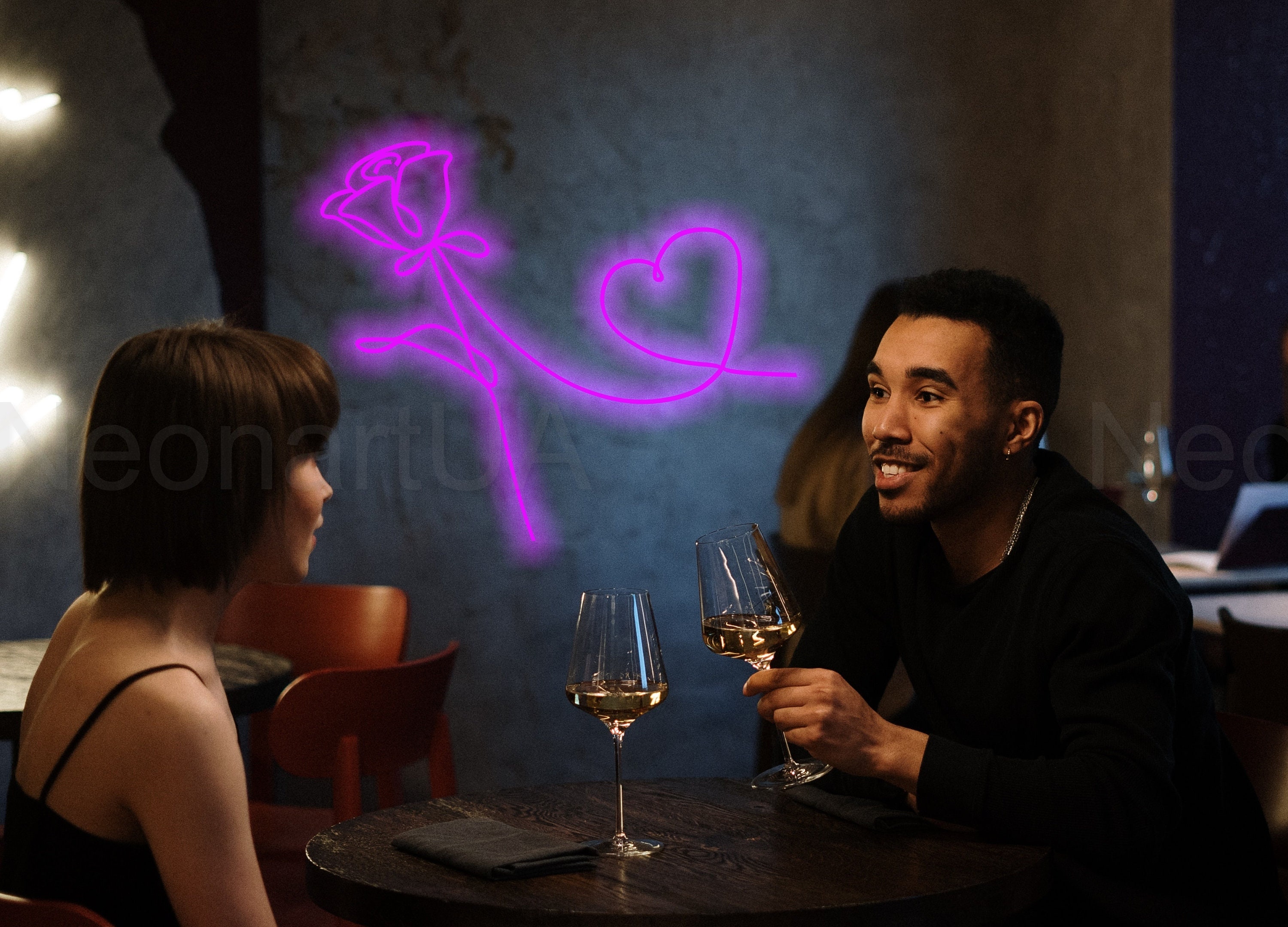 Rose Neon Light, Rose Neon sign, rose flower neon sign, Custom Flower Led Neon Light, Gifts for Her, Unique hand crafted, Gift For Her neon