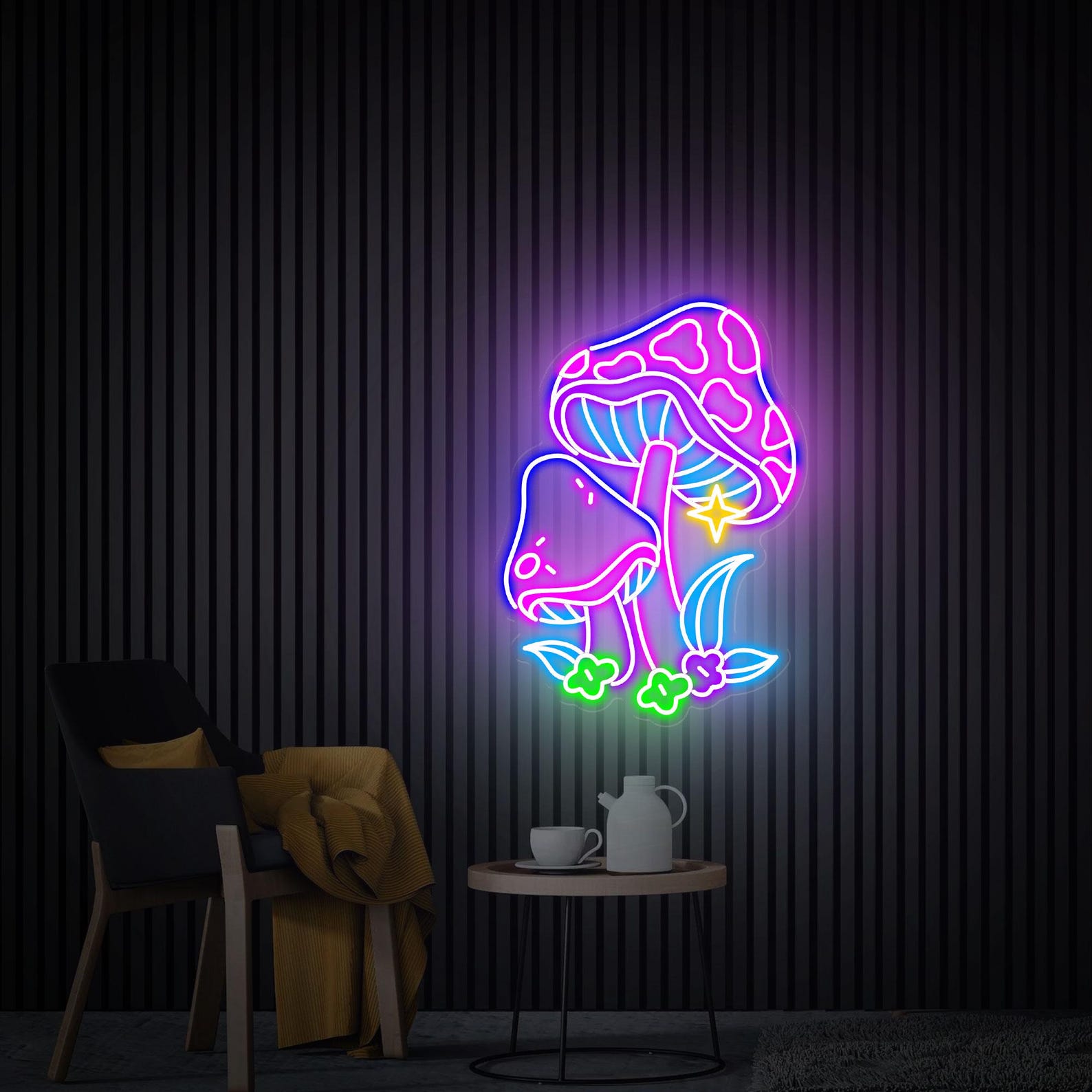 Mushroom Neon Sign, Colorful Mushroom Led Light Sign, Neon Wall Art, Bedroom Neon Sign, Aesthetic Cool Bar Wall Hangings Funny Party Decor