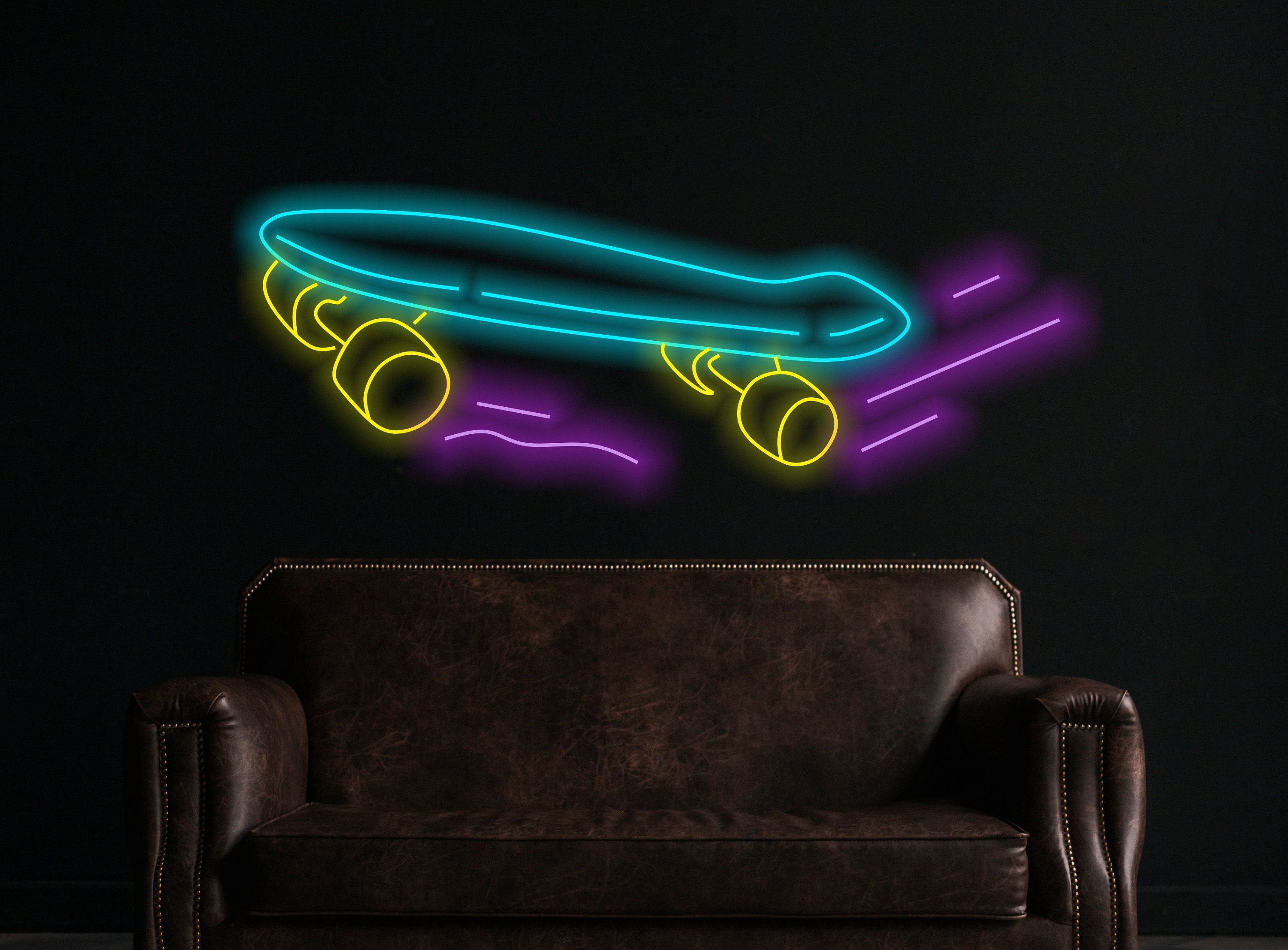 Skateboard Neon Sign, Neon Sign For Skate Shop, Skateboard Shop Neon Light, Custom Skate Neon Sign, Neon Light For Skateboarding