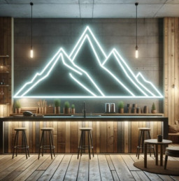 Mountains Led Neon Sign, Wall Decor Montains Neon Light, Natural Neon Sign