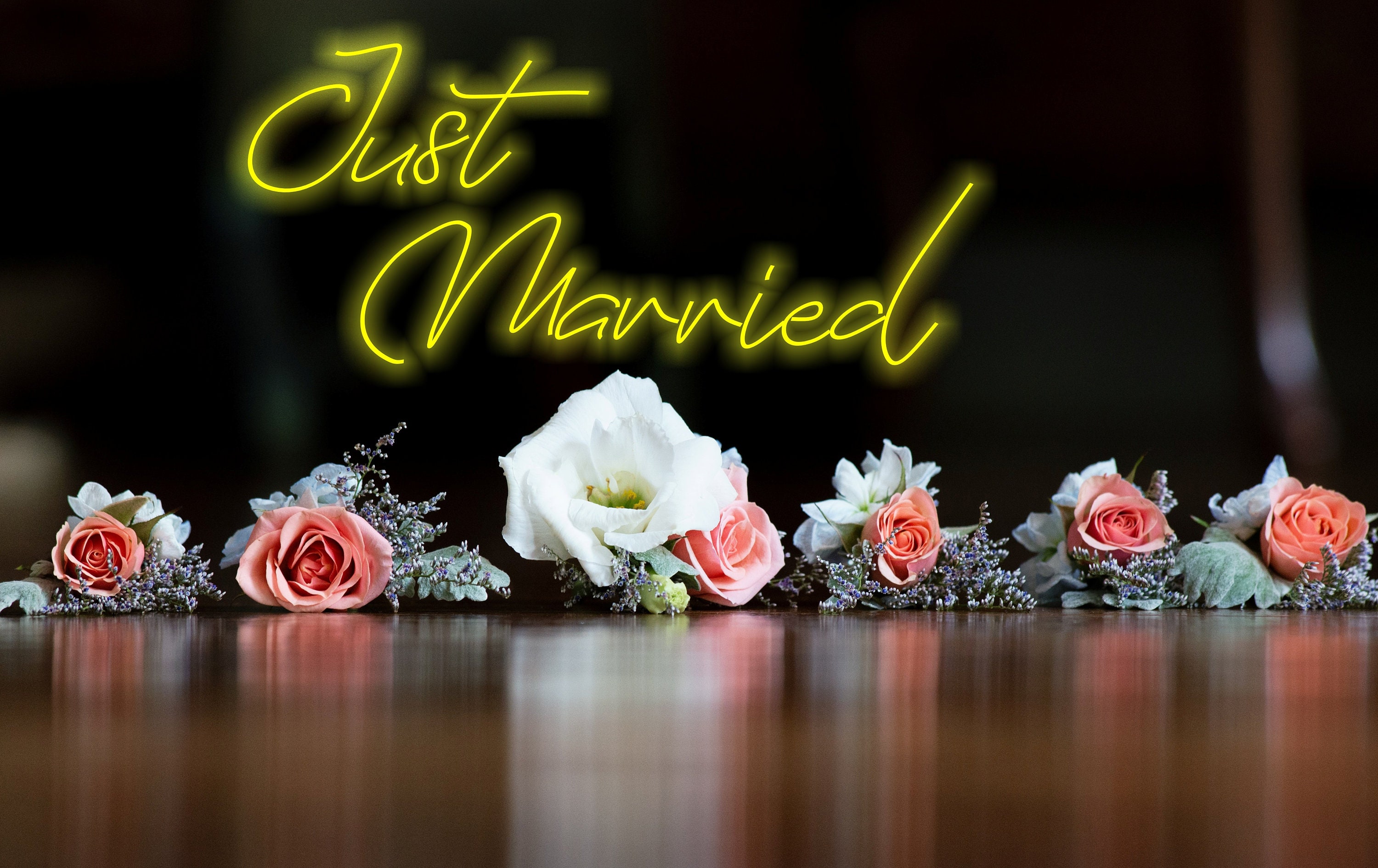 Just Married Wedding Neon Sign, Just Married Wedding Led Light Decor, Neon Glow To Your Wedding Reception, Wedding Decor, Custom Neon Sign