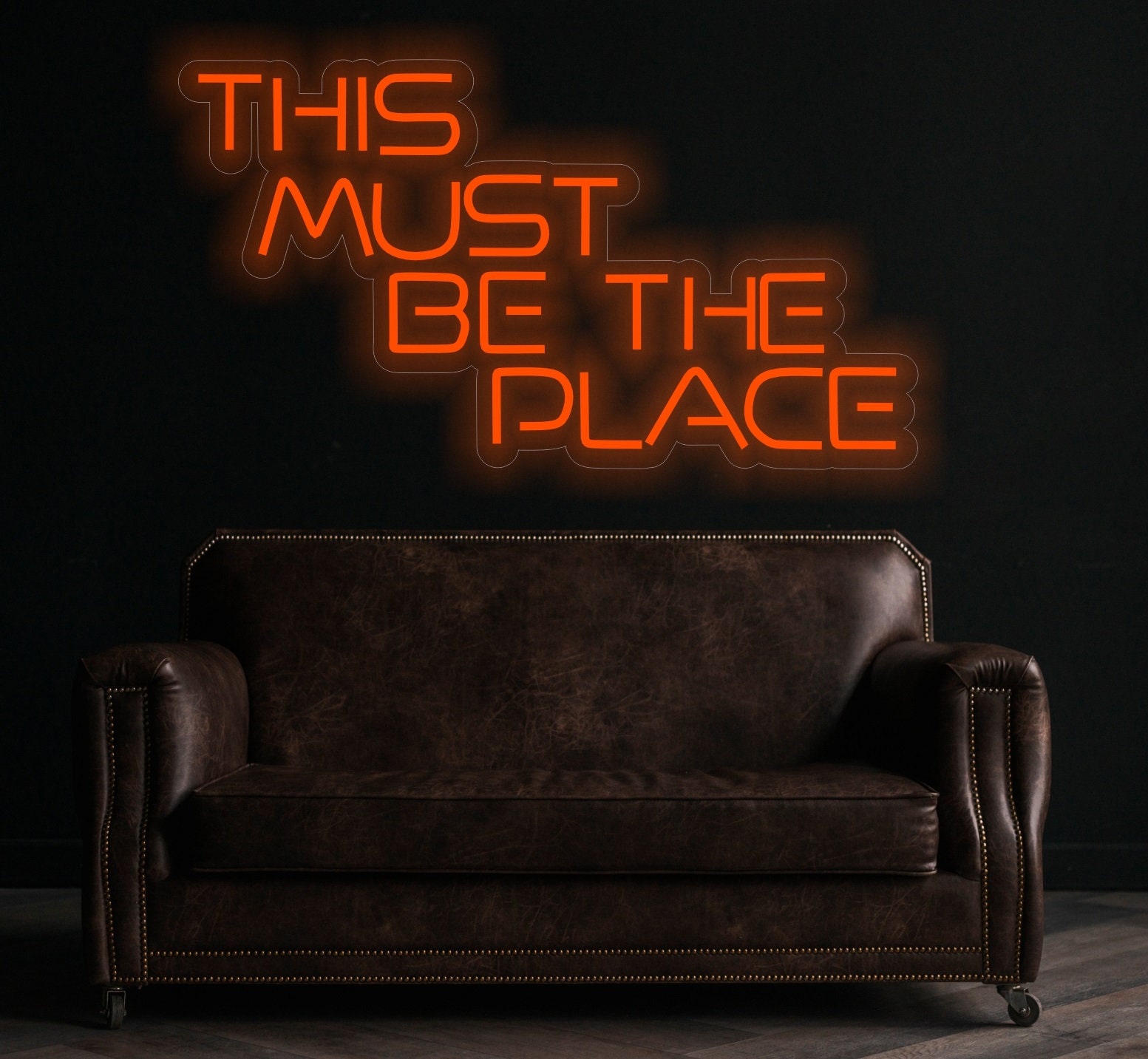 Neon Sign This Must Be The Place, Neon Sign Quote This Must Be The Place, Motivational Quote Neon Sign, Neon Sign Decor, Neon Sign Art