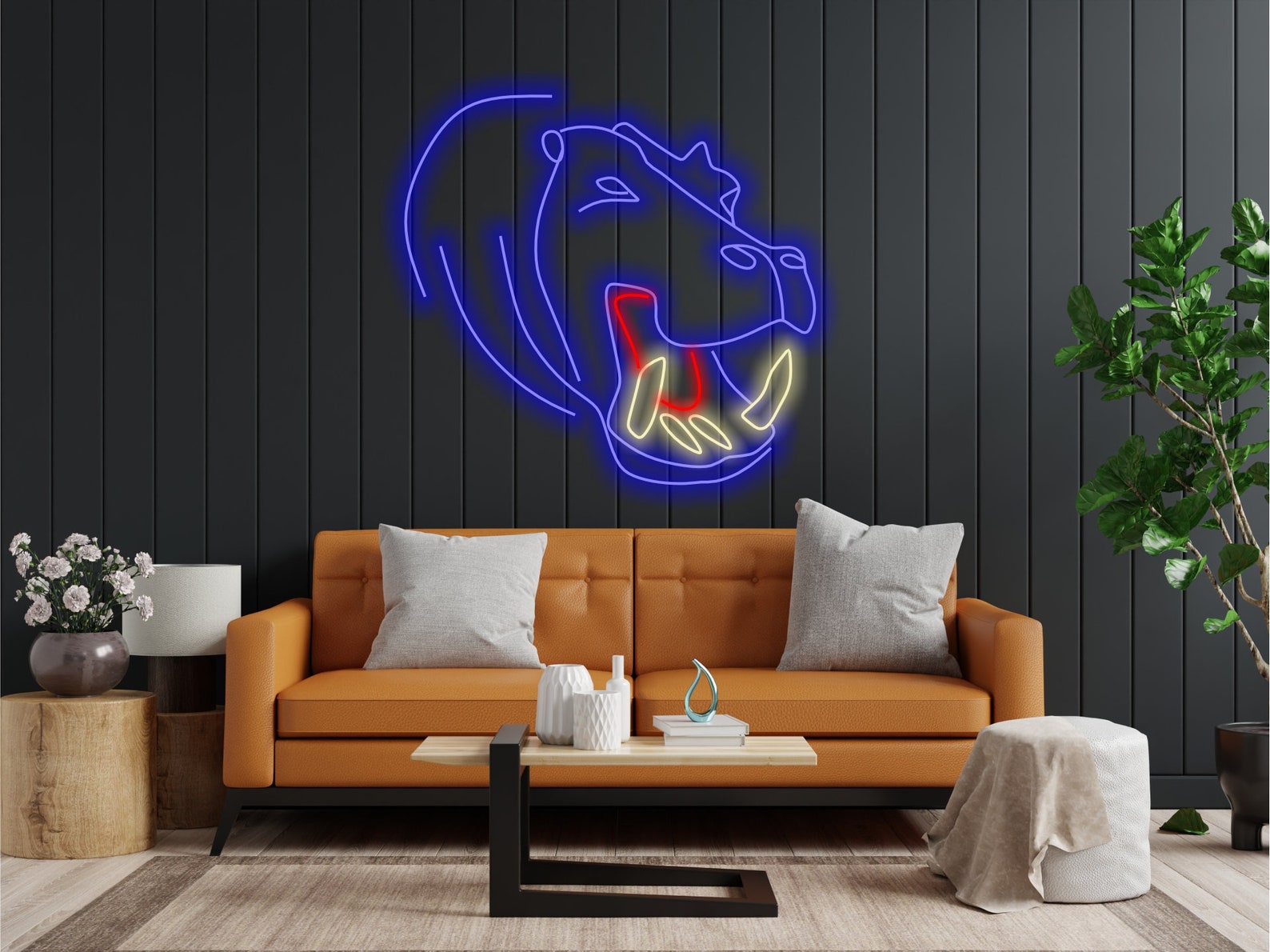 Hippopotamus Neon Sign, Neon Hippo Sign, Neon Head Hippo Sign, Hippo Neon Art, Hippopotamus Light Sign, Hippo Led Sign