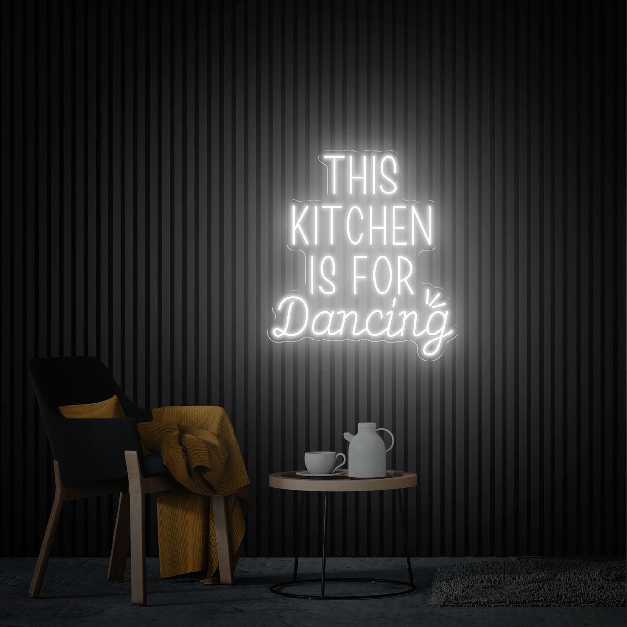 This Kitchen Is For Dancing Neon Sign, Kitchen Neon Sign, Kitchen Neon Art, Home Wall Decor, Handmade Neon Gifts Sign For Mom