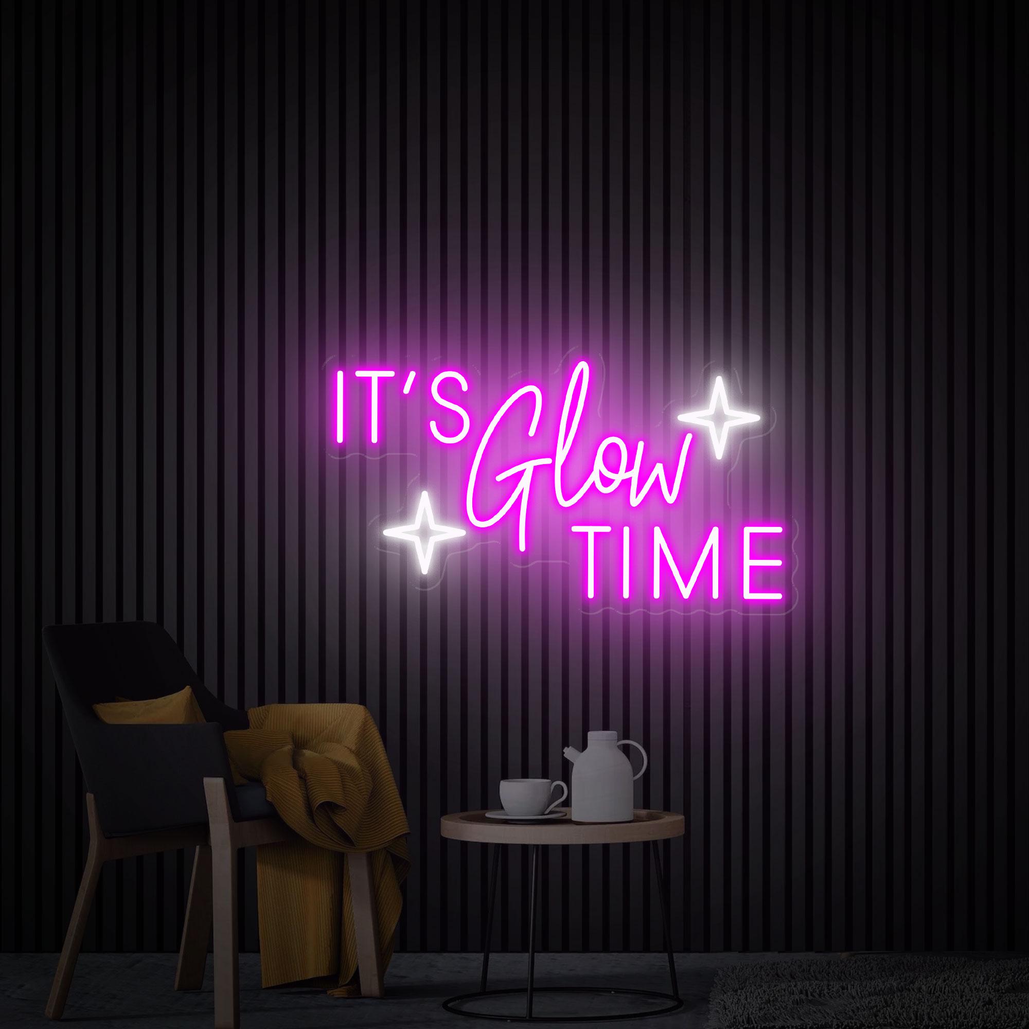 It's Glow Time Neon Sign, Botox Sign, Led Light Sign for Beauty Salon Hair Salon, Aesthetic Wall Decor, Custom Neon Sign for Business Logo